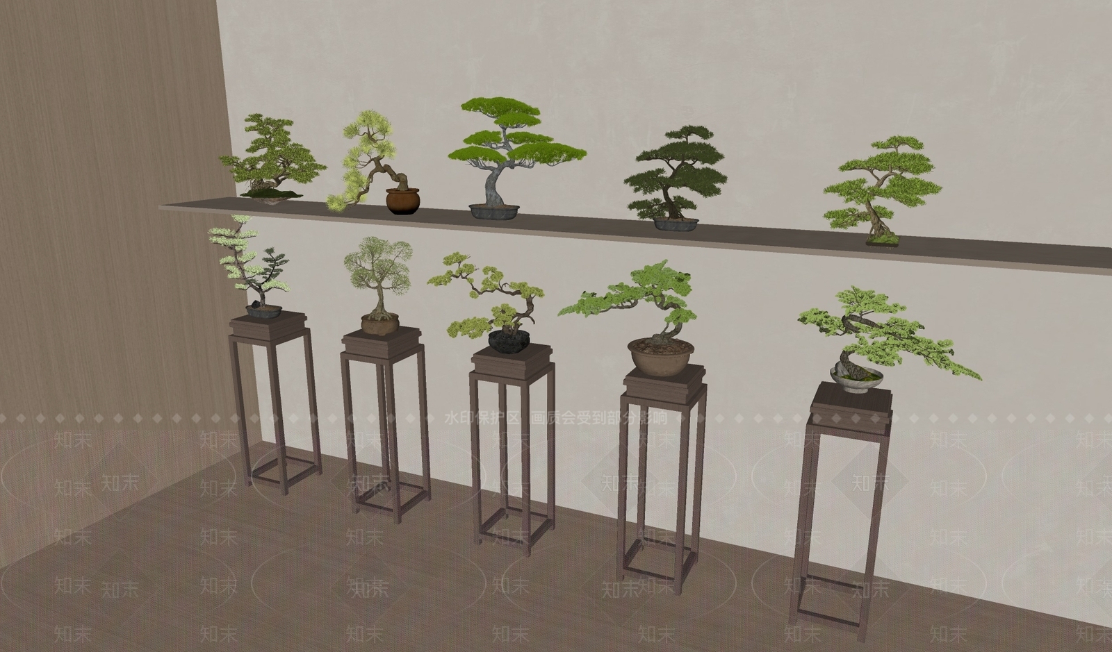 新中式盆栽SU模型下载【ID:1233423792】