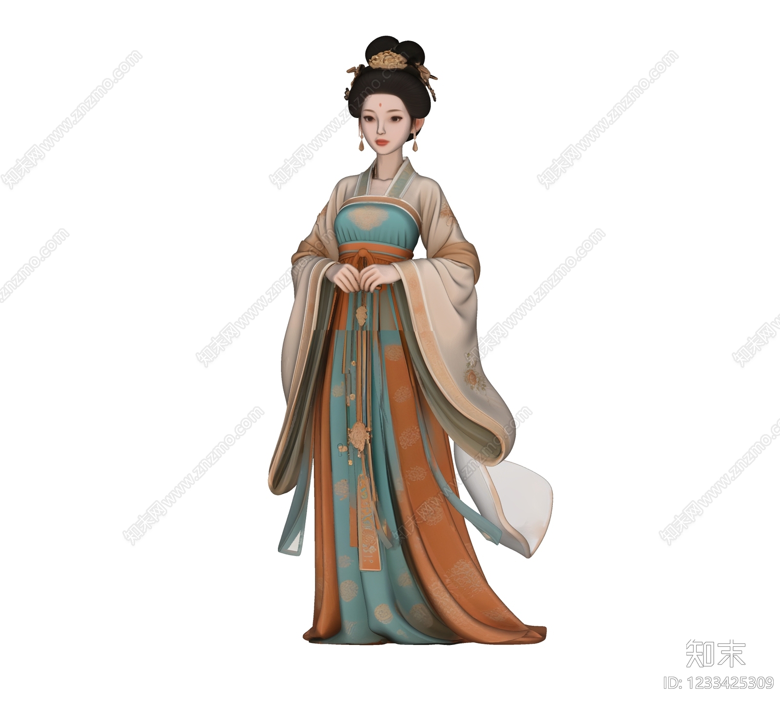 新中式虚拟人物SU模型下载【ID:1233425309】
