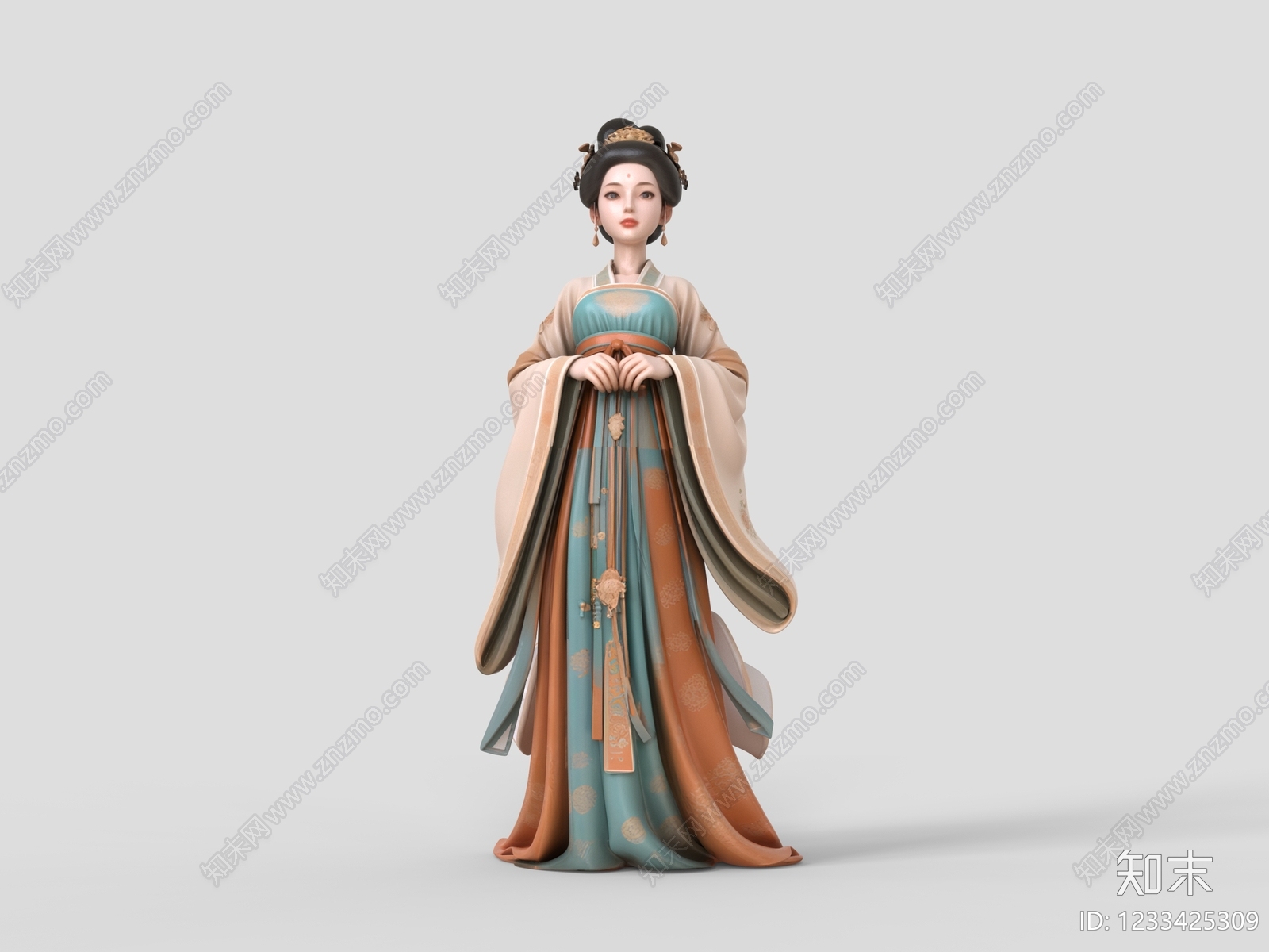 新中式虚拟人物SU模型下载【ID:1233425309】