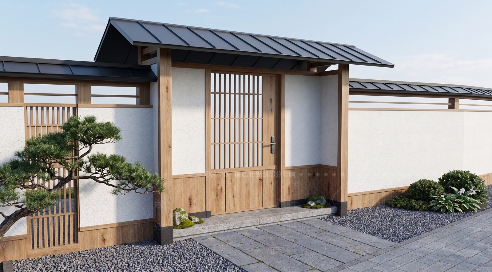 日式入口大门SU模型下载【ID:1233425506】
