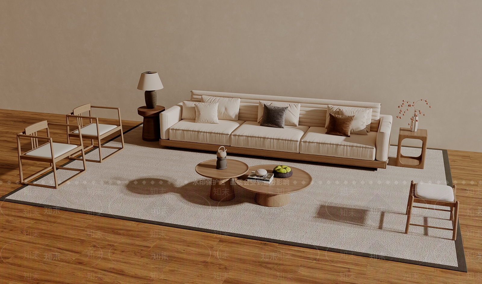 原木风沙发组合3D模型下载【ID:1233426428】