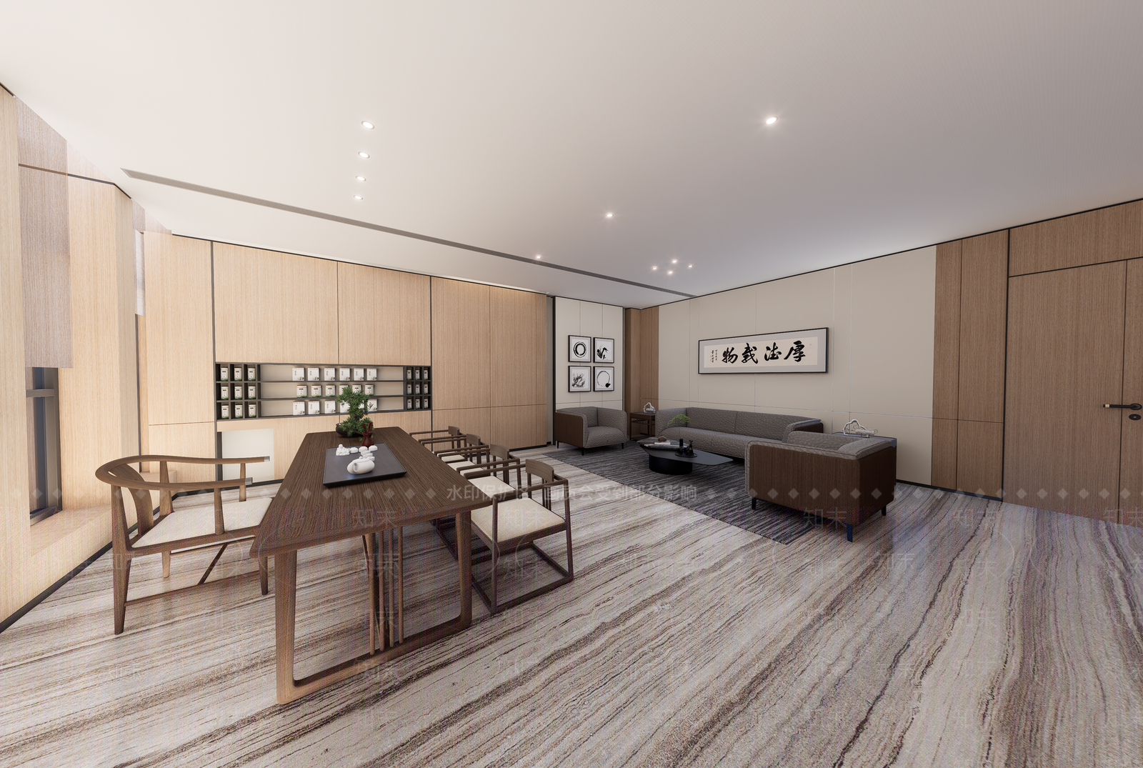 新中式经理办公室SU模型下载【ID:1233429957】