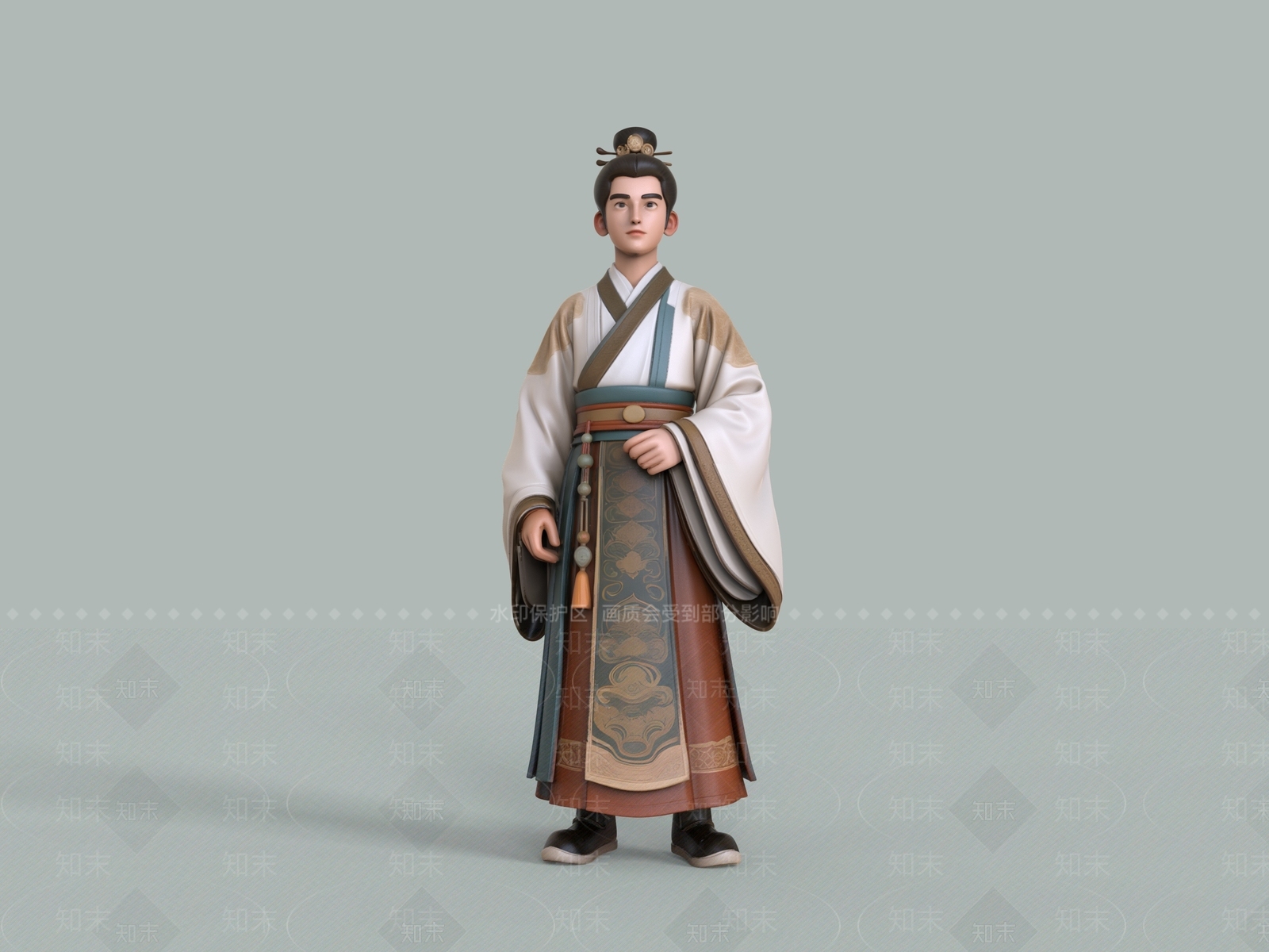 新中式男人3D模型下载【ID:1233430243】