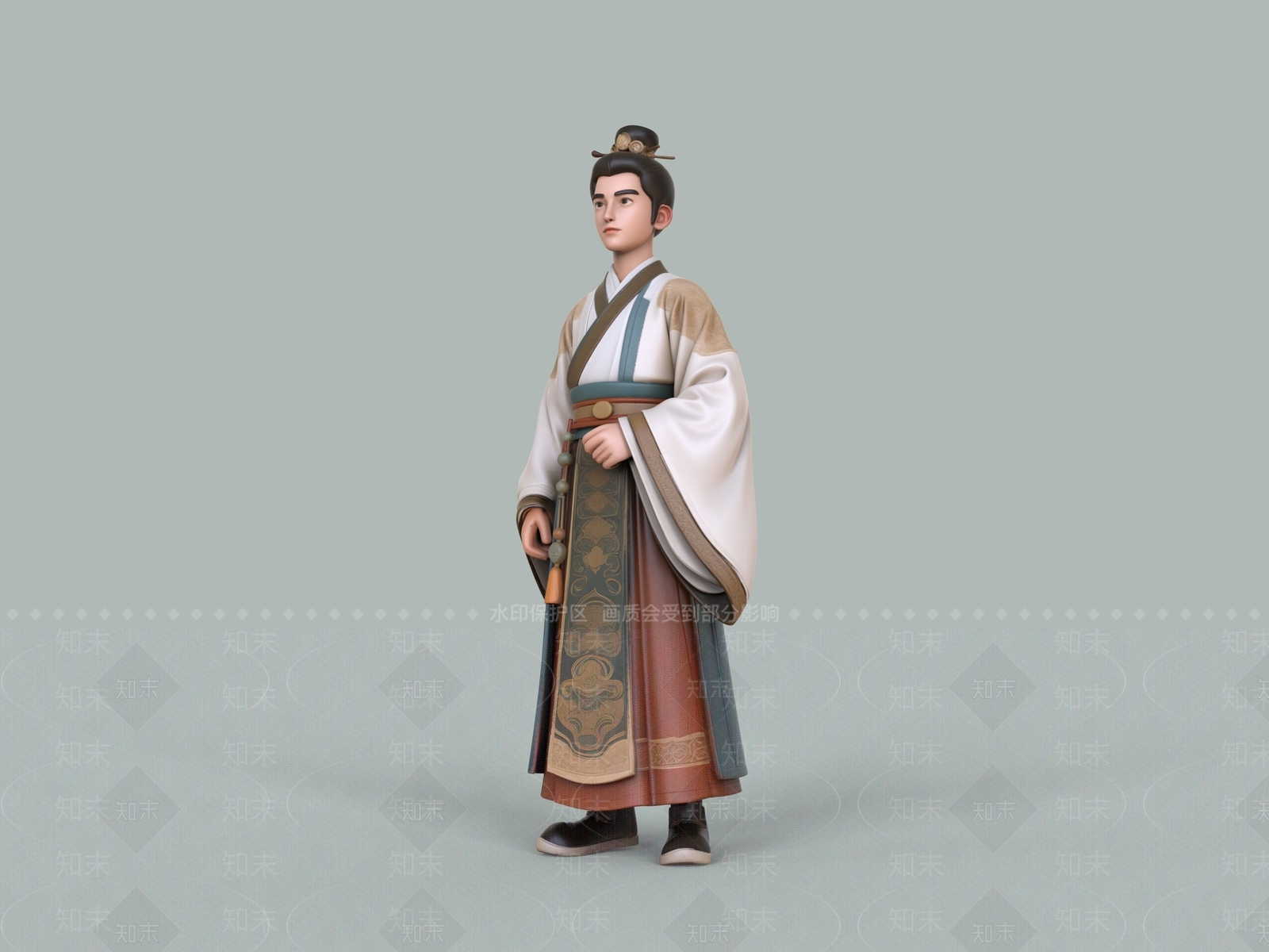 新中式男人3D模型下载【ID:1233430243】