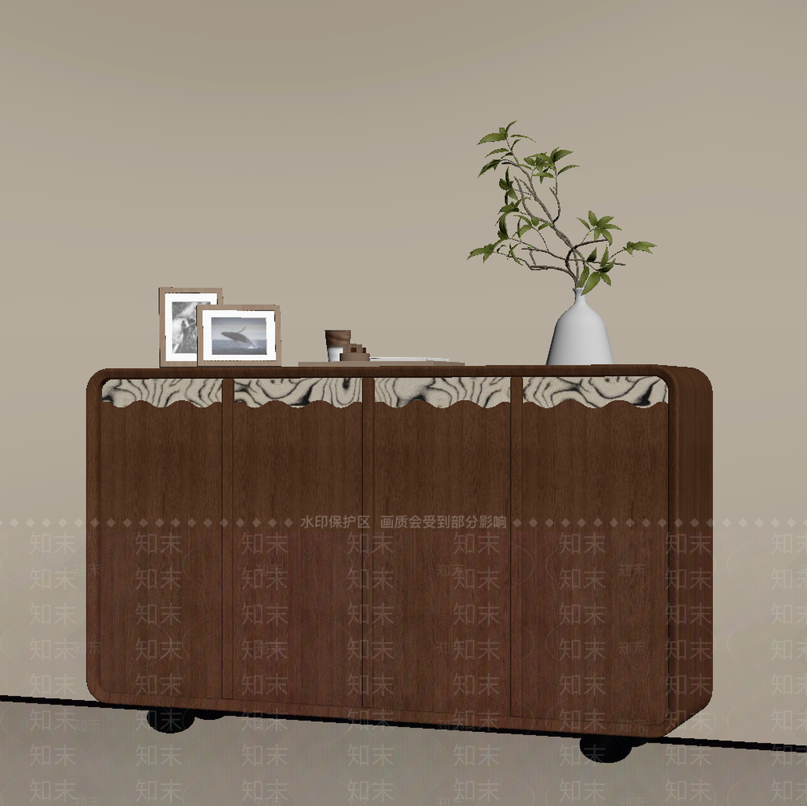 中古风玄关柜SU模型下载【ID:1233432006】