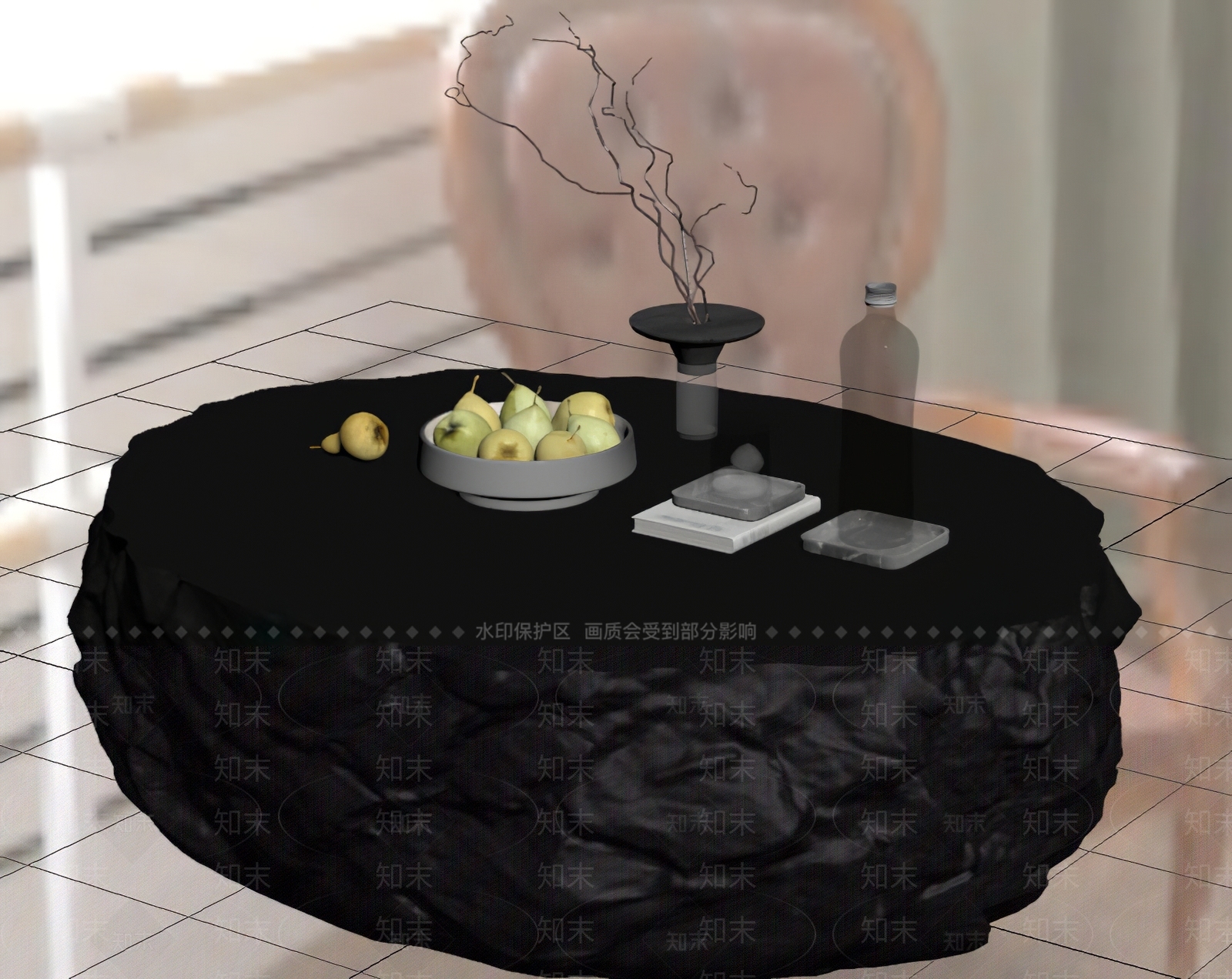 侘寂茶几SU模型下载【ID:1233451660】
