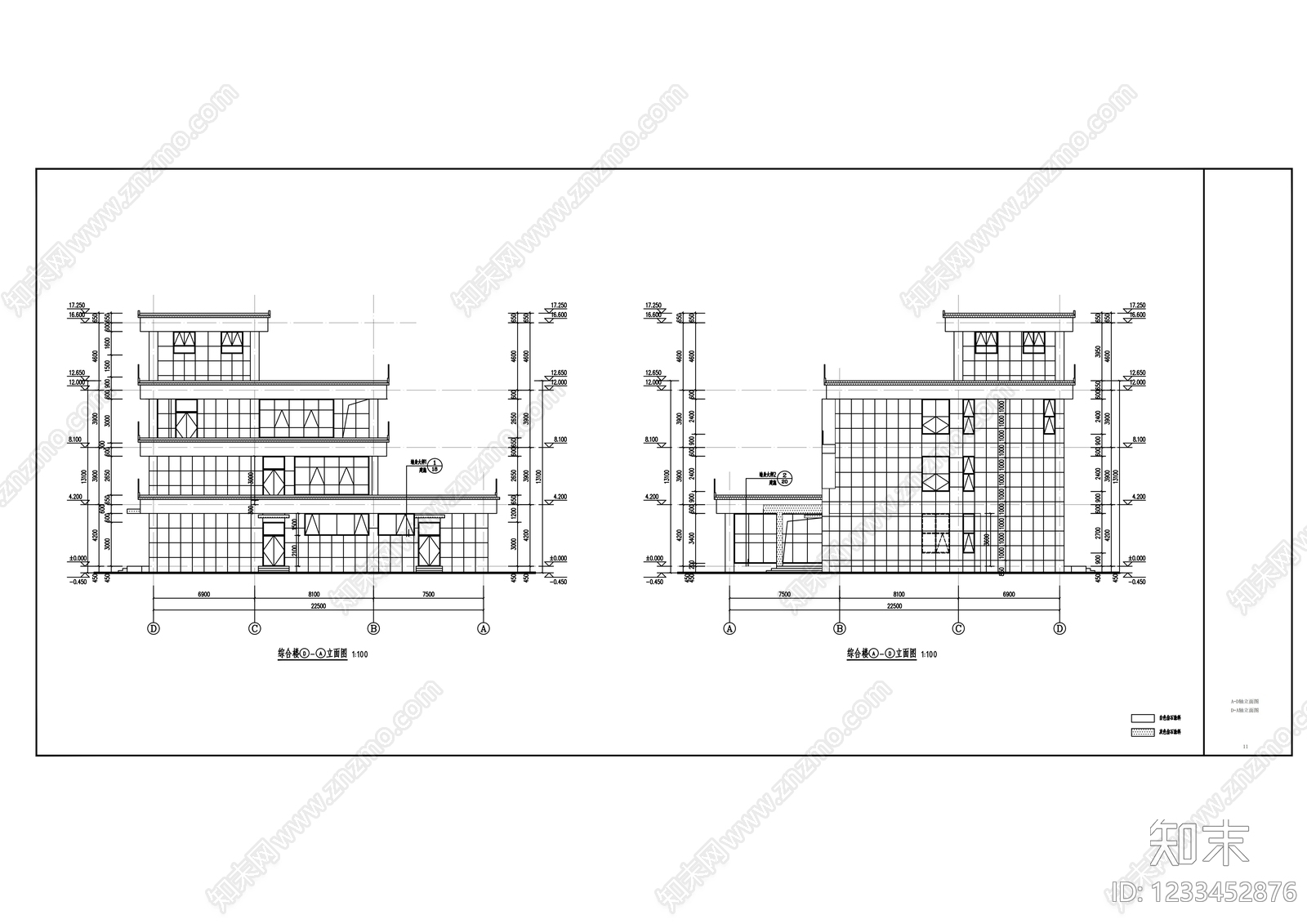 办公楼建筑cad施工图下载【ID:1233452876】