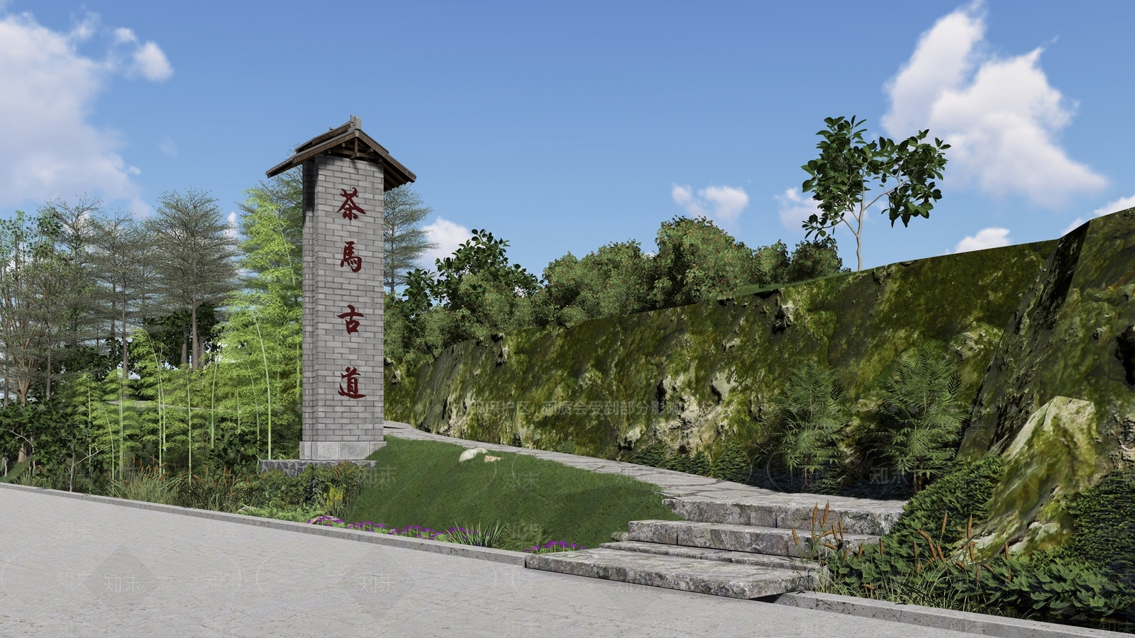 新中式景观景观导视SU模型下载【ID:1233454308】