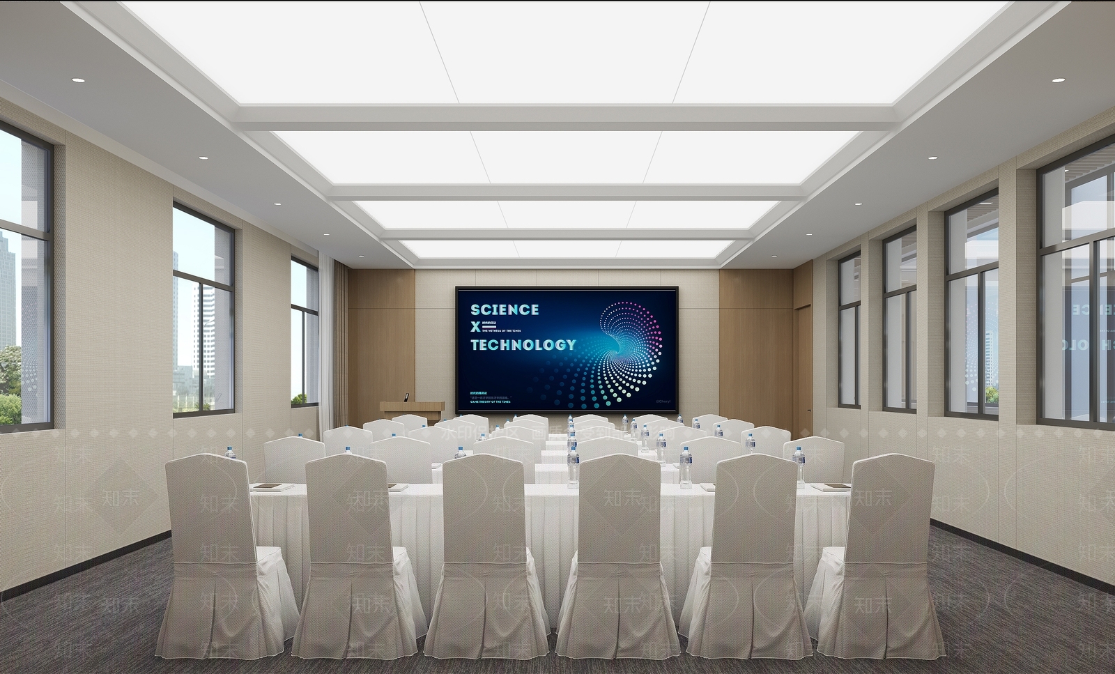 现代简约会议室3D模型下载【ID:1233454693】