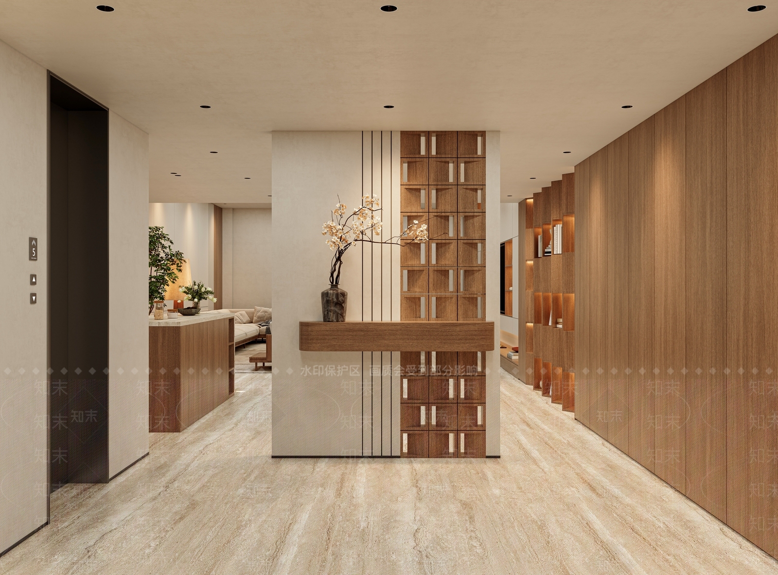 侘寂玄关3D模型下载【ID:1233455448】