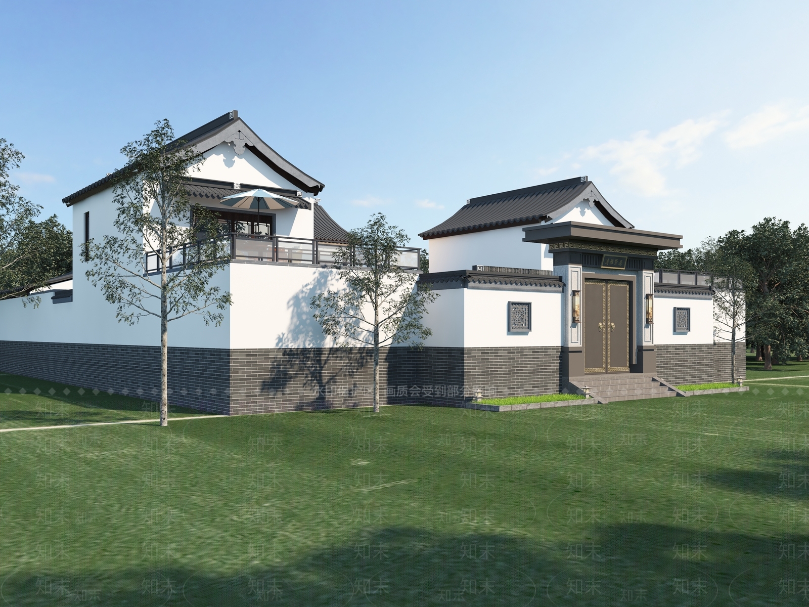 新中式四合院3D模型下载【ID:1233456451】