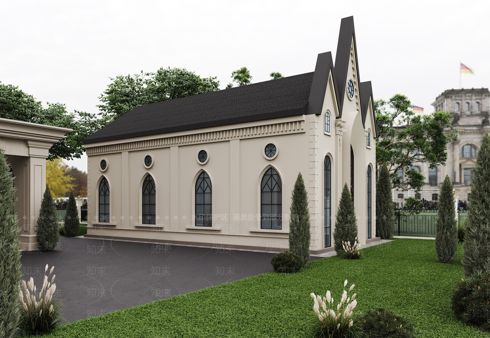 哥特式艺术风格建筑3D模型下载【ID:1233457752】