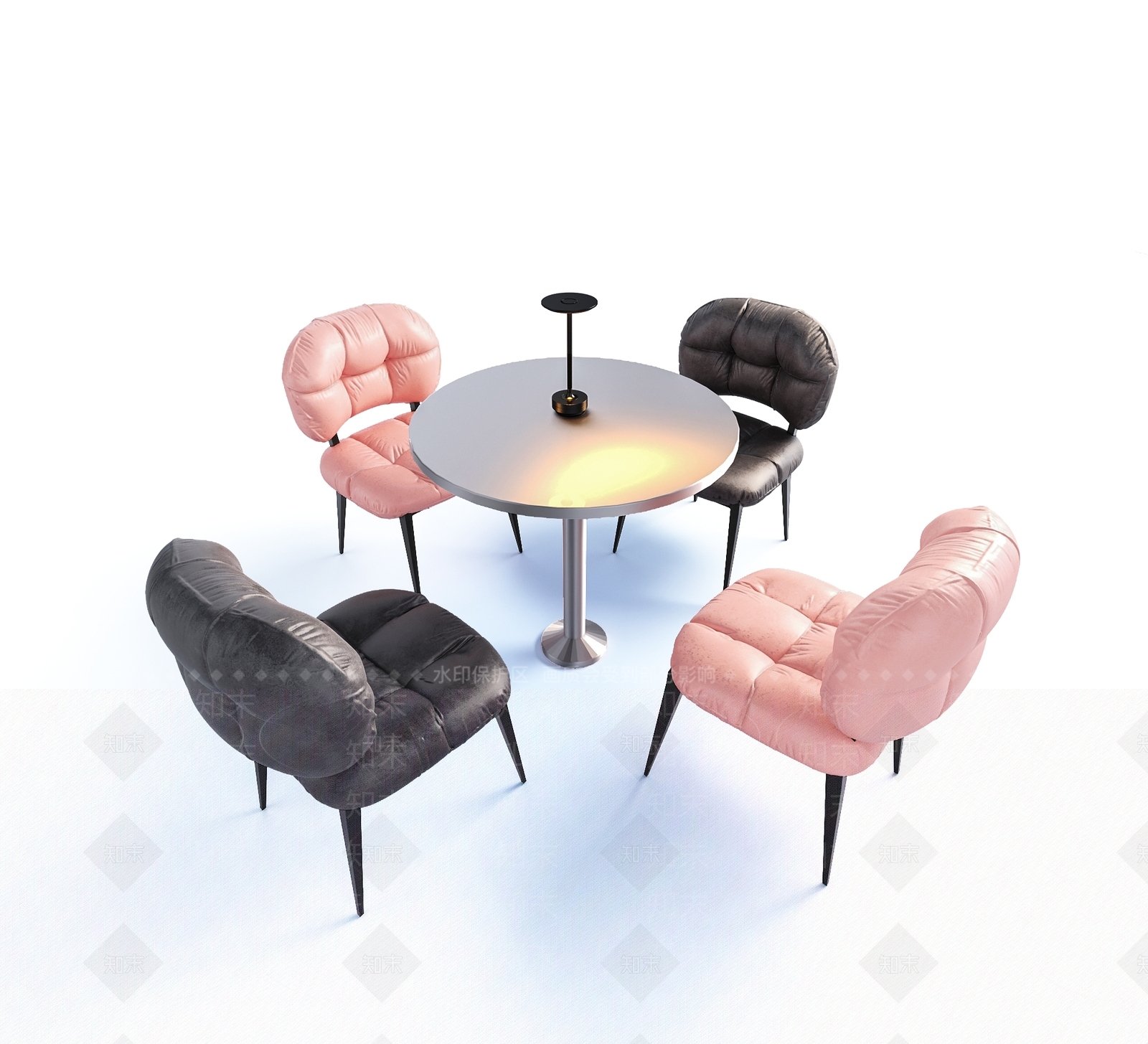 意式极简餐桌椅3D模型下载【ID:1233462444】