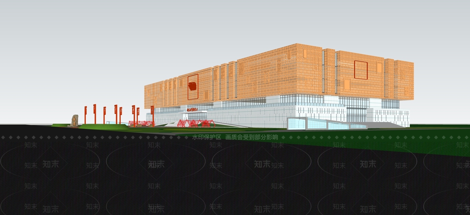 现代主义文化馆SU模型下载【ID:1233464832】