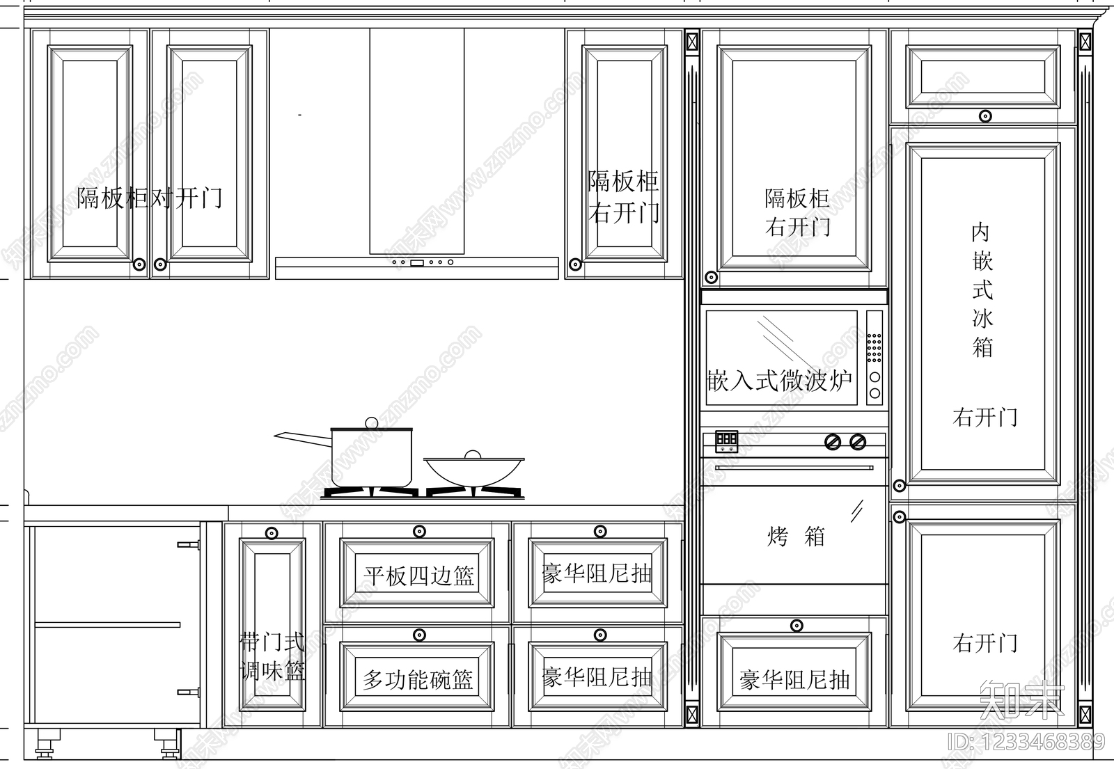 厨房设施cad施工图下载【ID:1233468389】