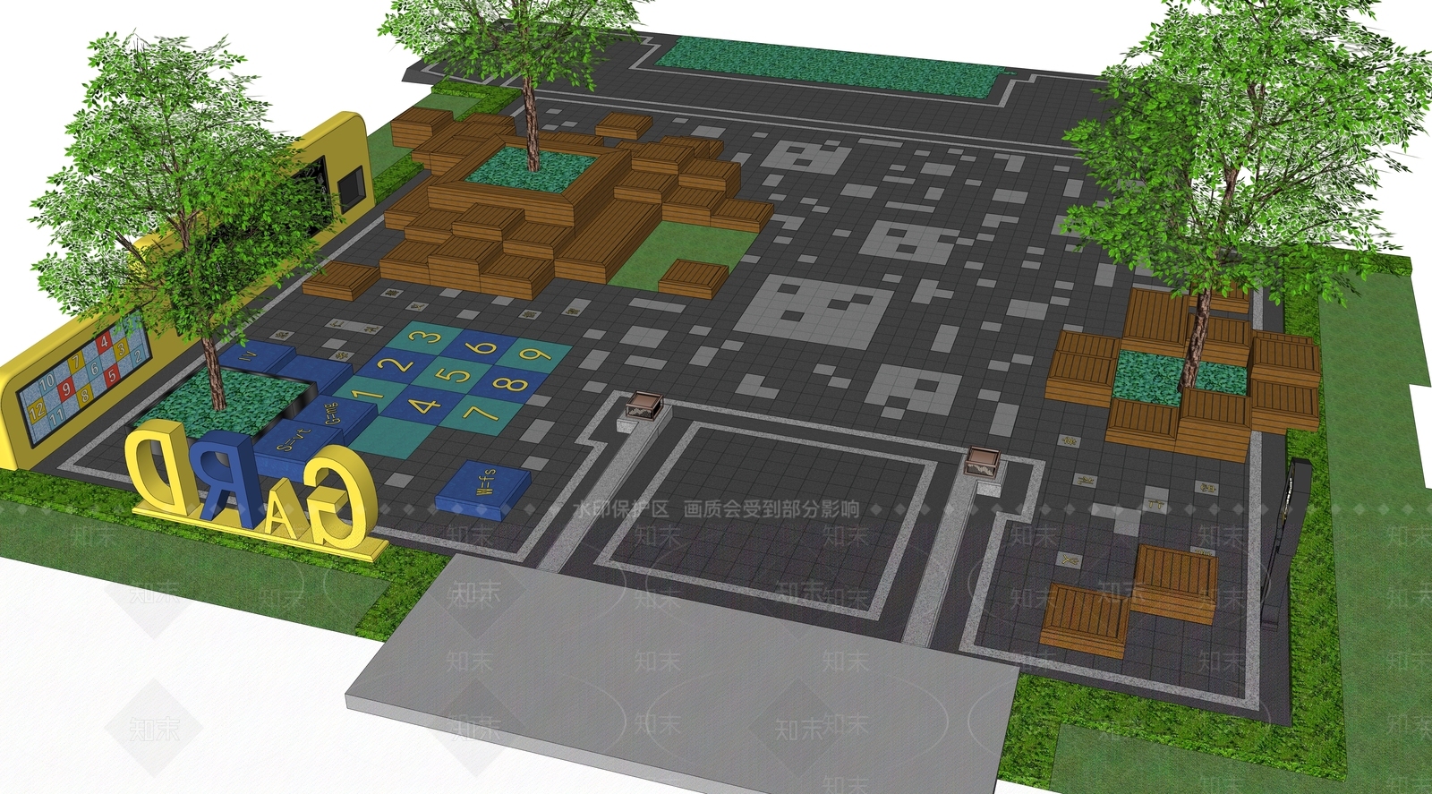 现代主义教育校园景观SU模型下载【ID:1233474283】