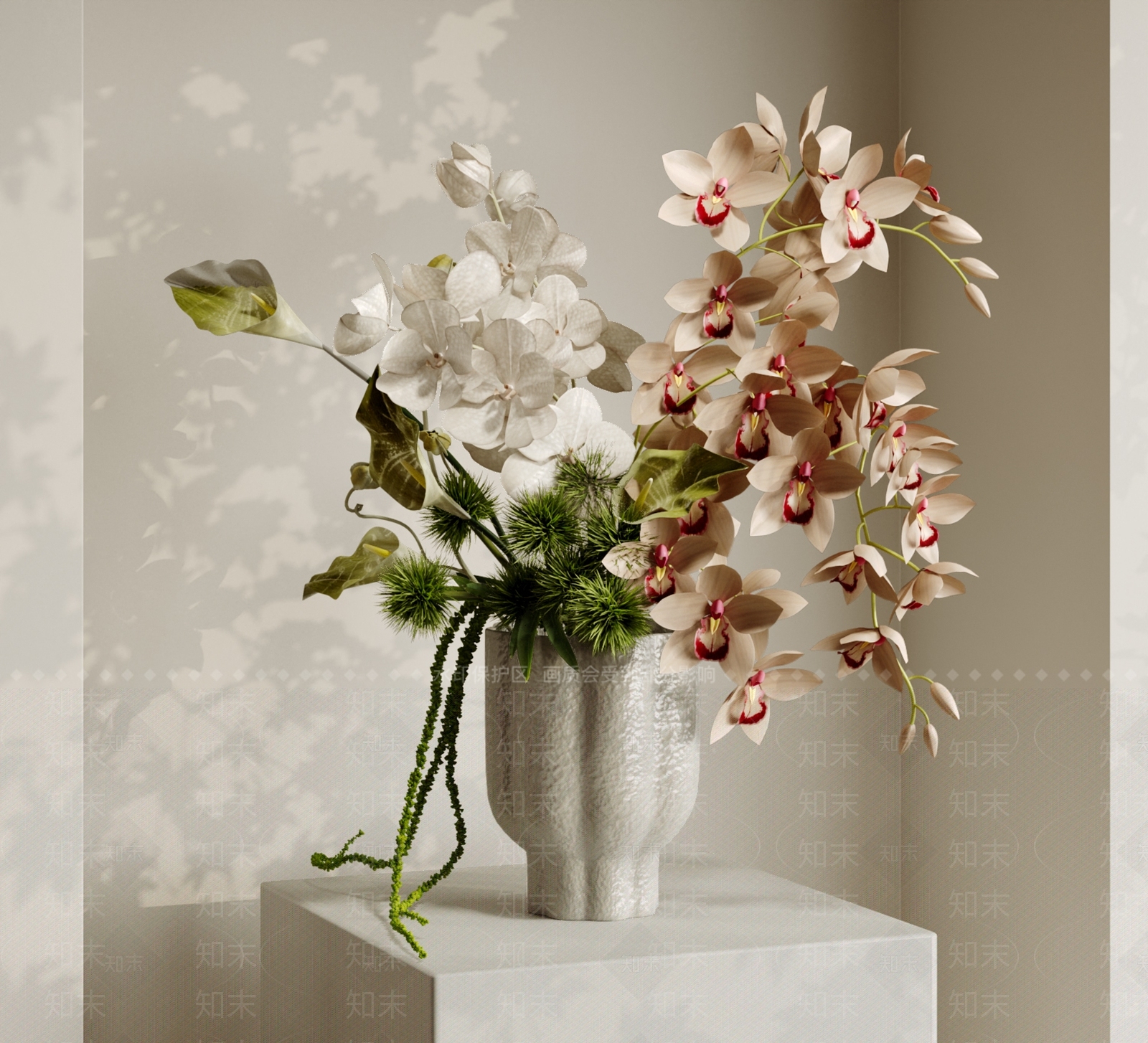 奶油风花艺3D模型下载【ID:1233480021】