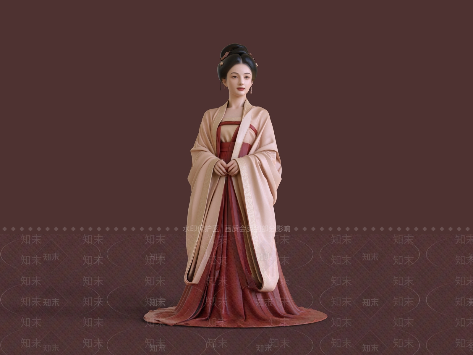 中式女人3D模型下载【ID:1233480697】