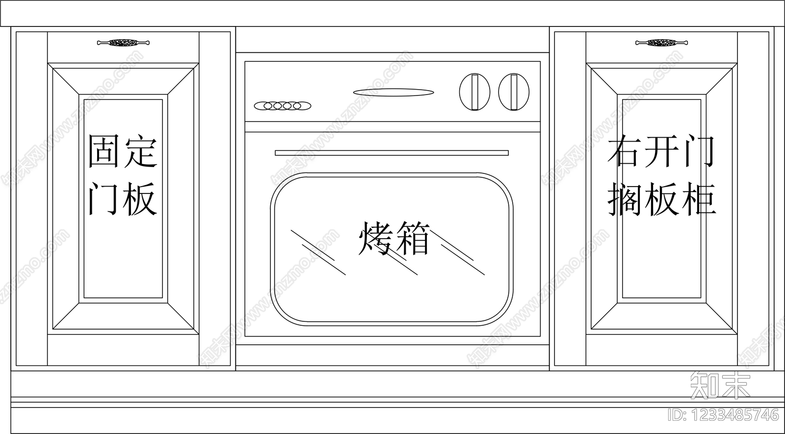 厨房cad施工图下载【ID:1233485746】