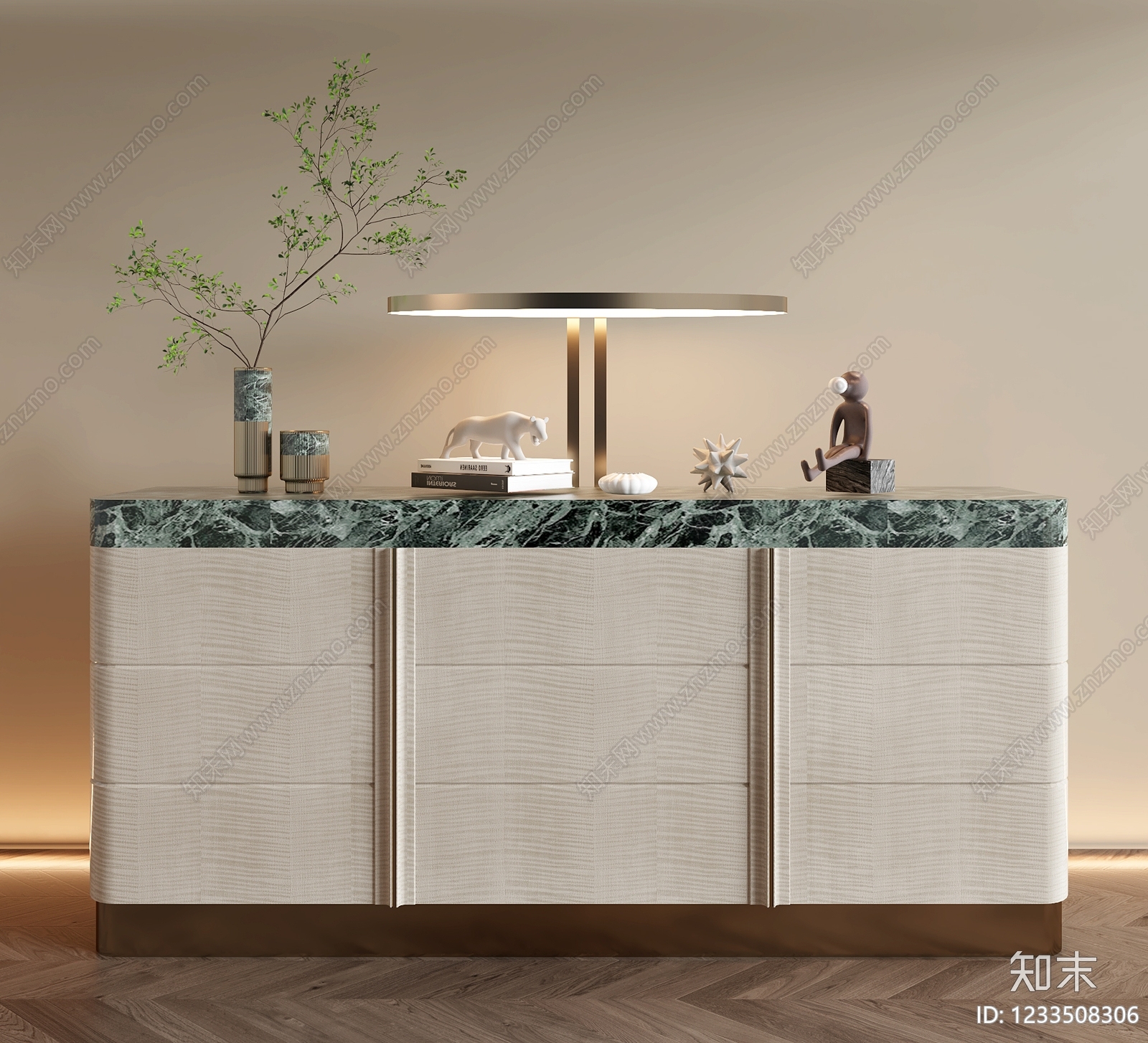 轻奢餐边柜SU模型下载【ID:1233508306】