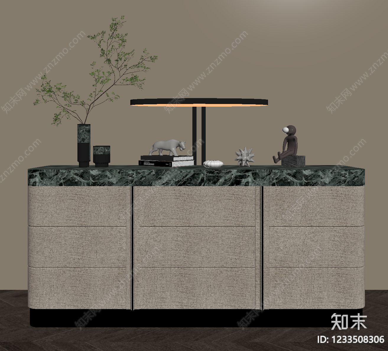 轻奢餐边柜SU模型下载【ID:1233508306】
