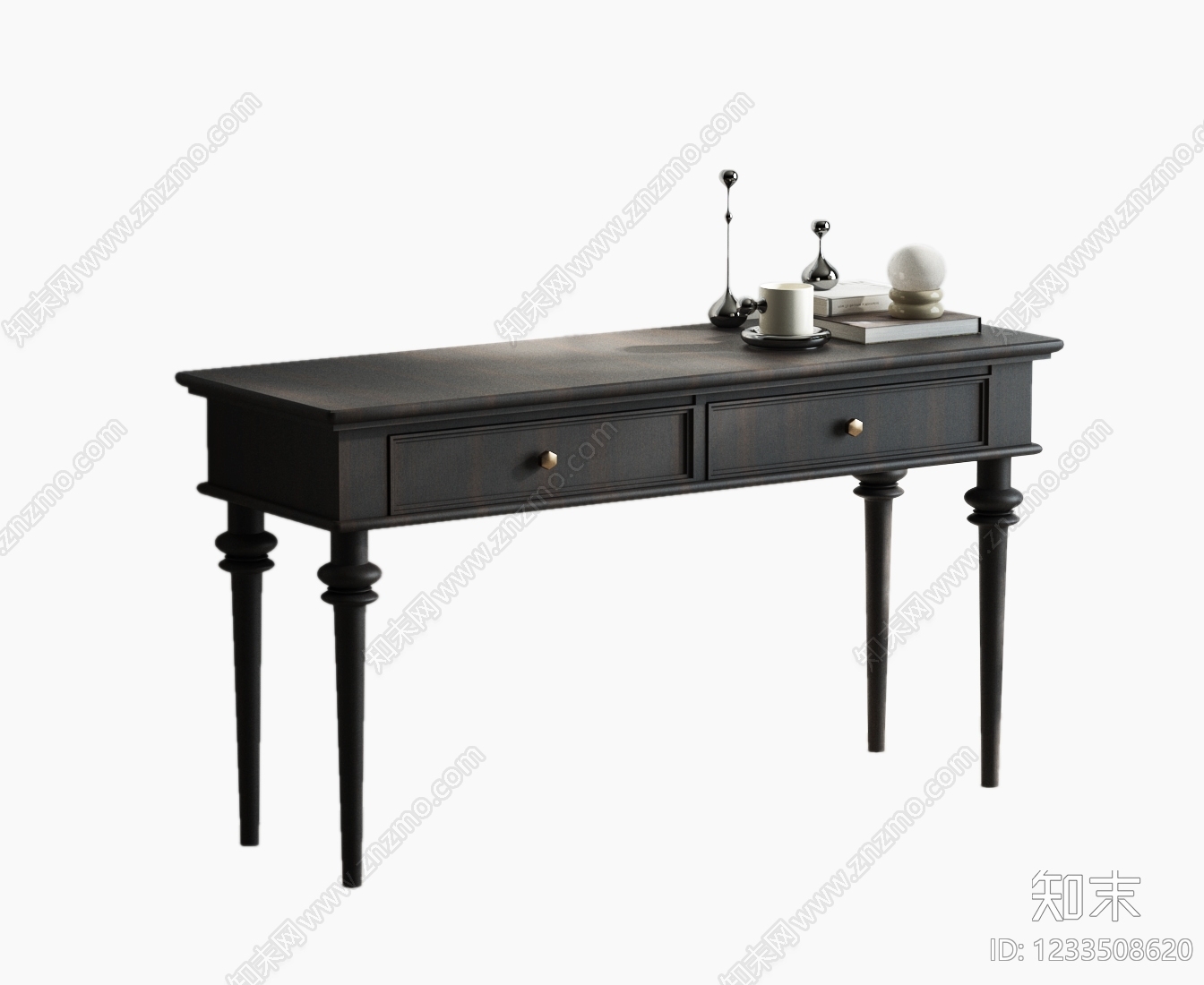 中古风书桌SU模型下载【ID:1233508620】