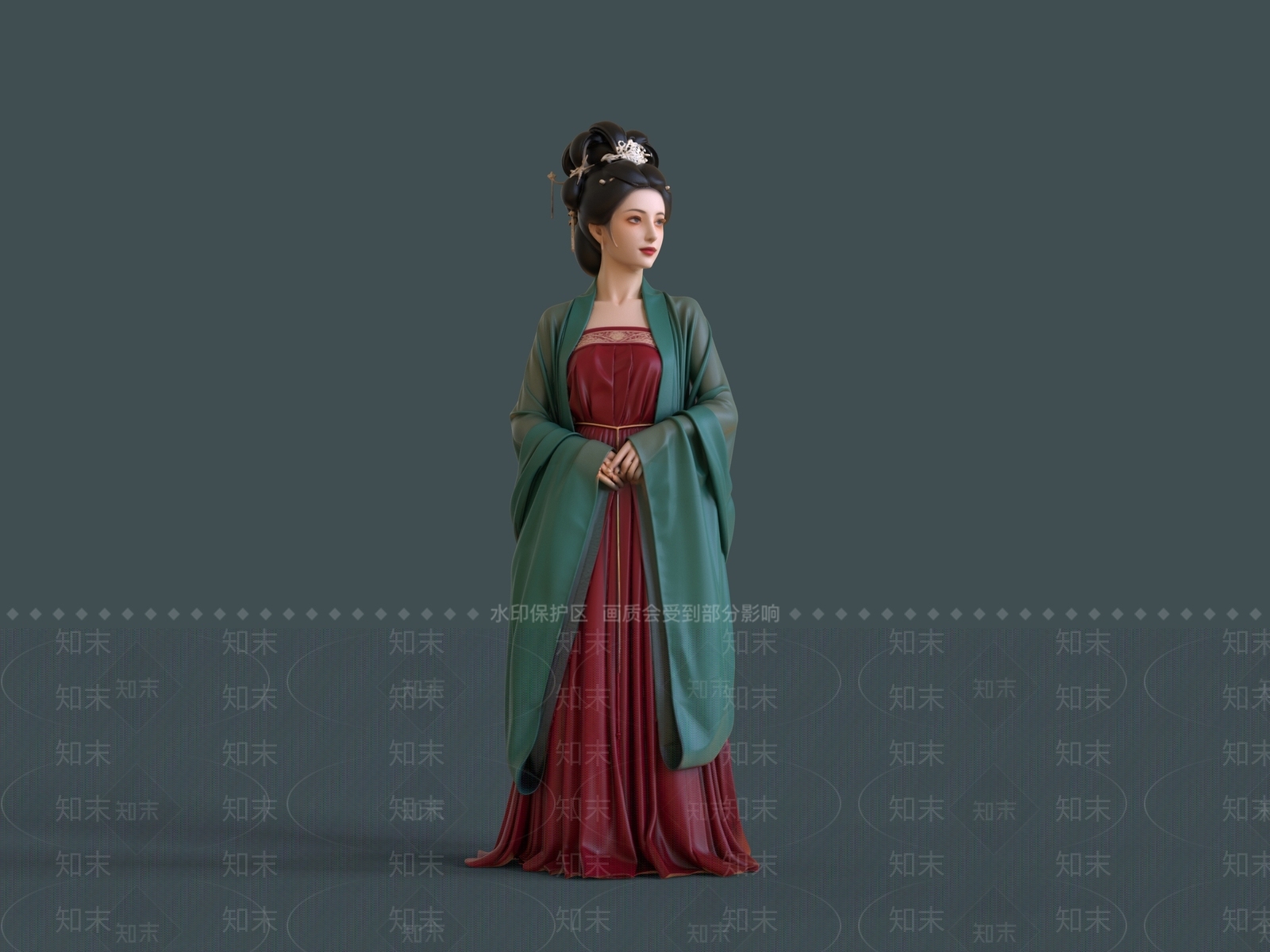 新中式女人3D模型下载【ID:1233517852】