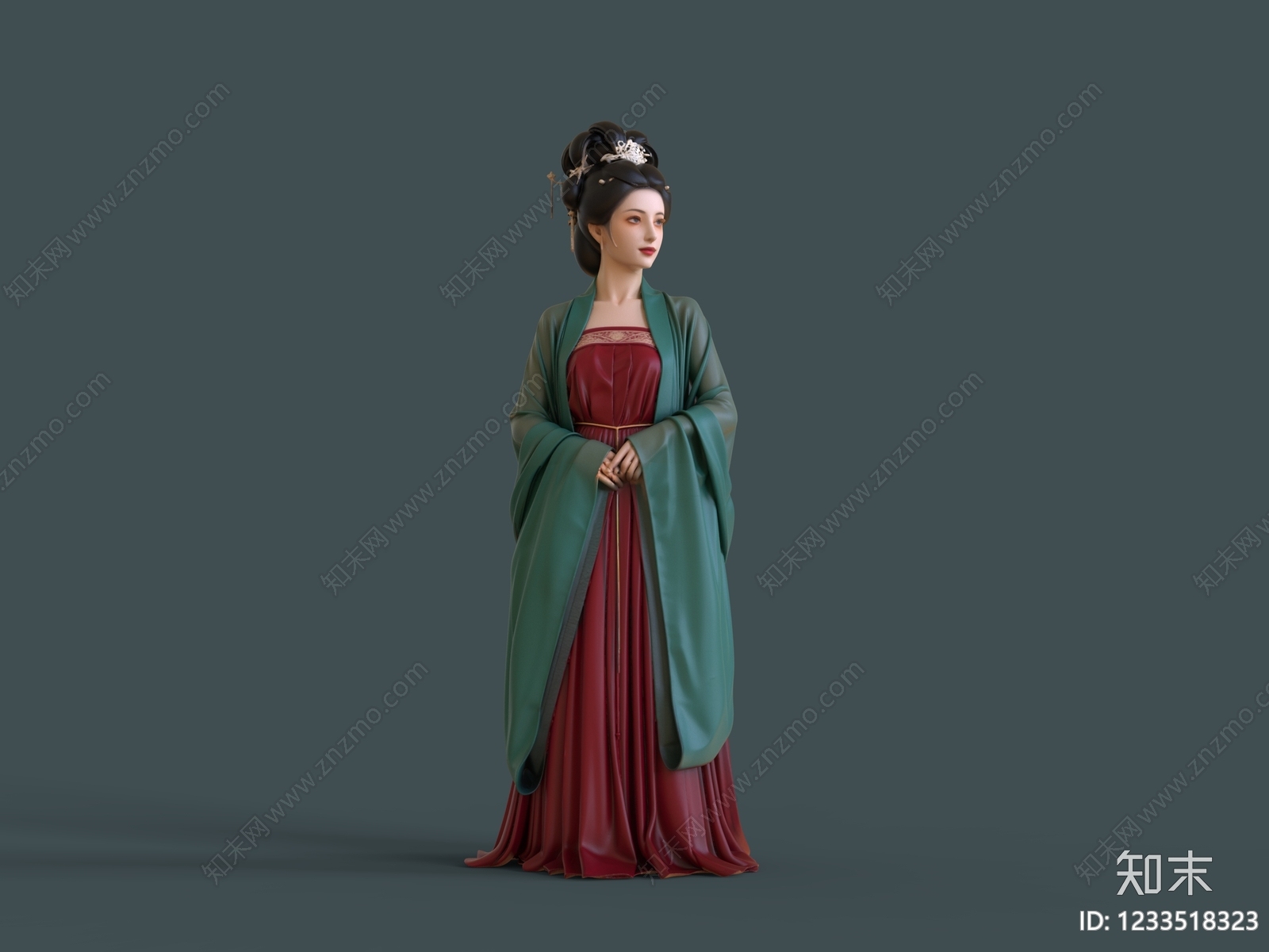 中式女人SU模型下载【ID:1233518323】
