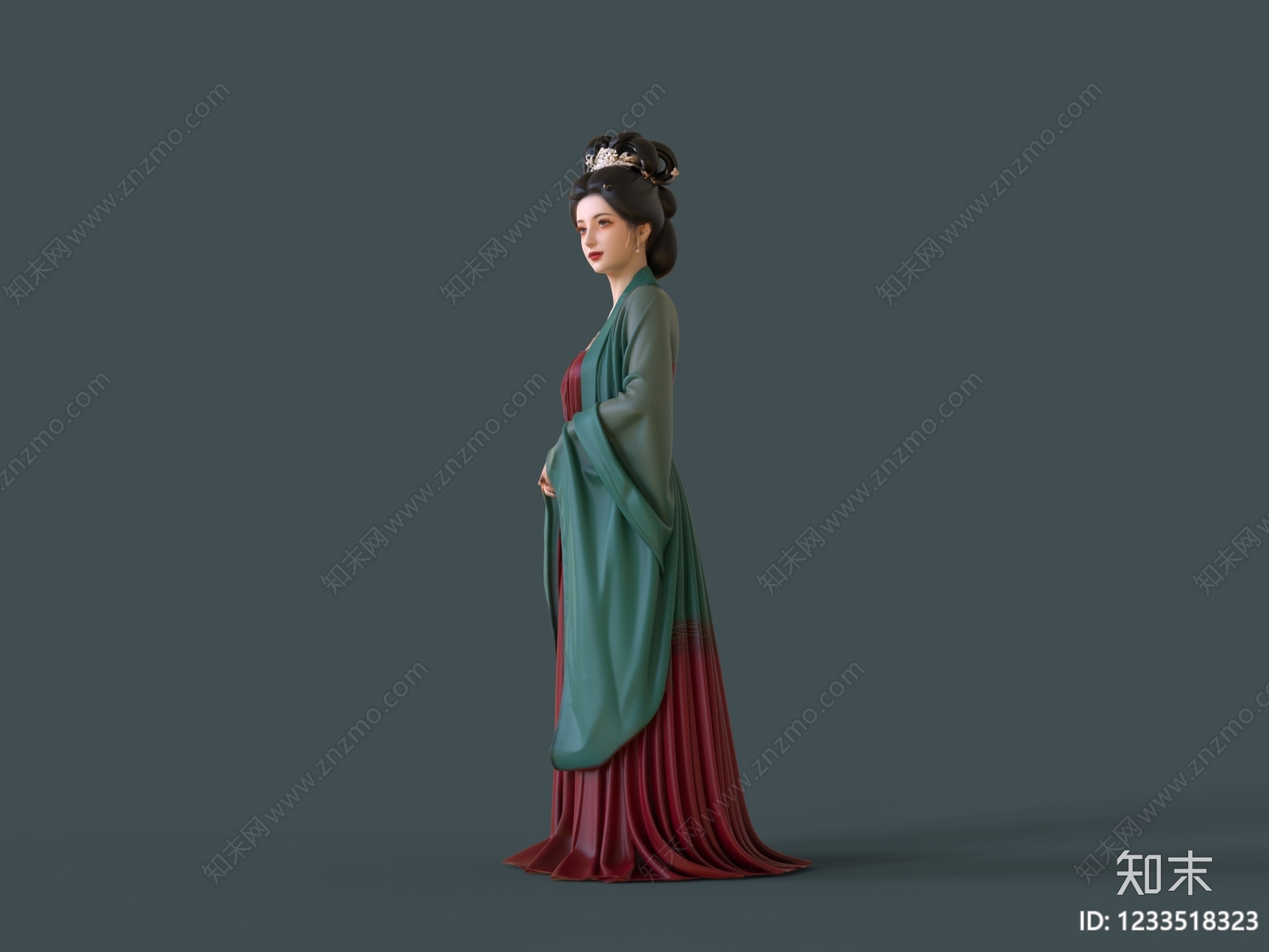 中式女人SU模型下载【ID:1233518323】