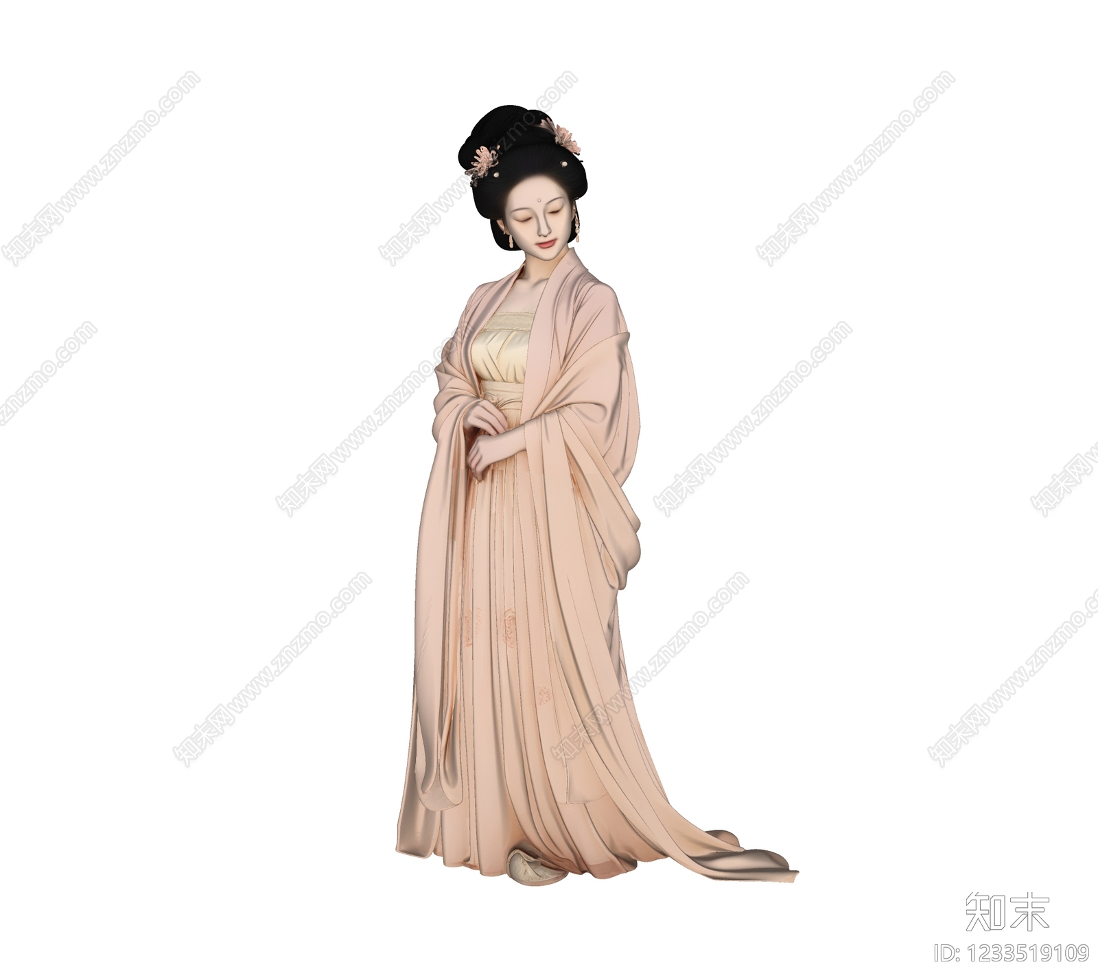 中式女人SU模型下载【ID:1233519109】