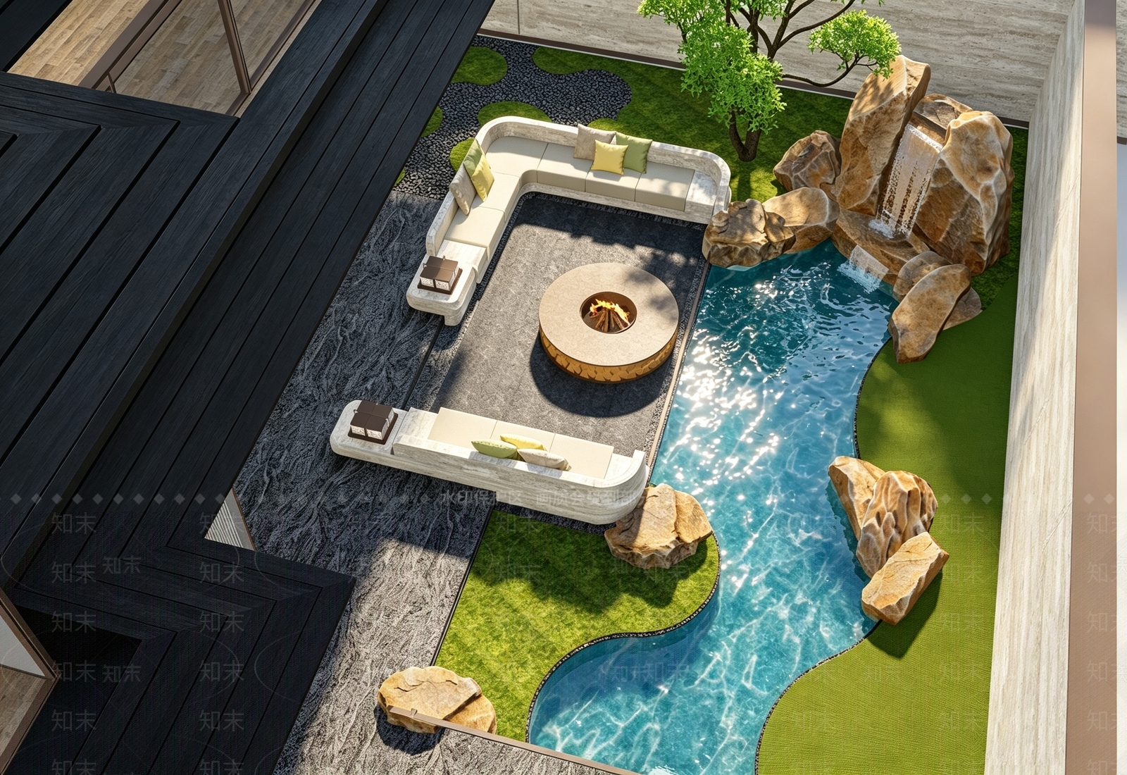 新中式景观乡村庭院SU模型下载【ID:1233521670】