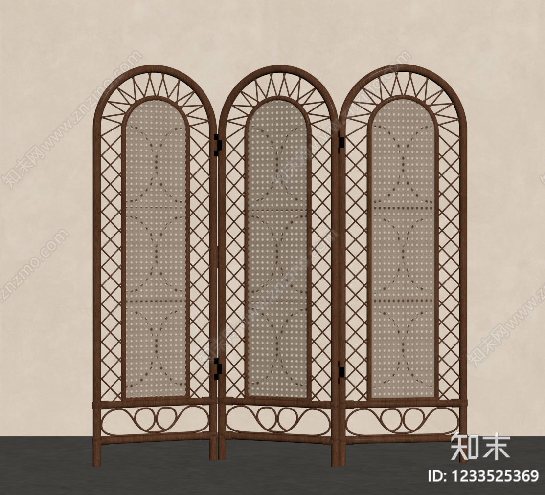 中古风屏风SU模型下载【ID:1233525369】