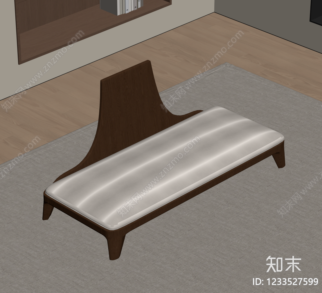 中古风贵妃椅SU模型下载【ID:1233527599】