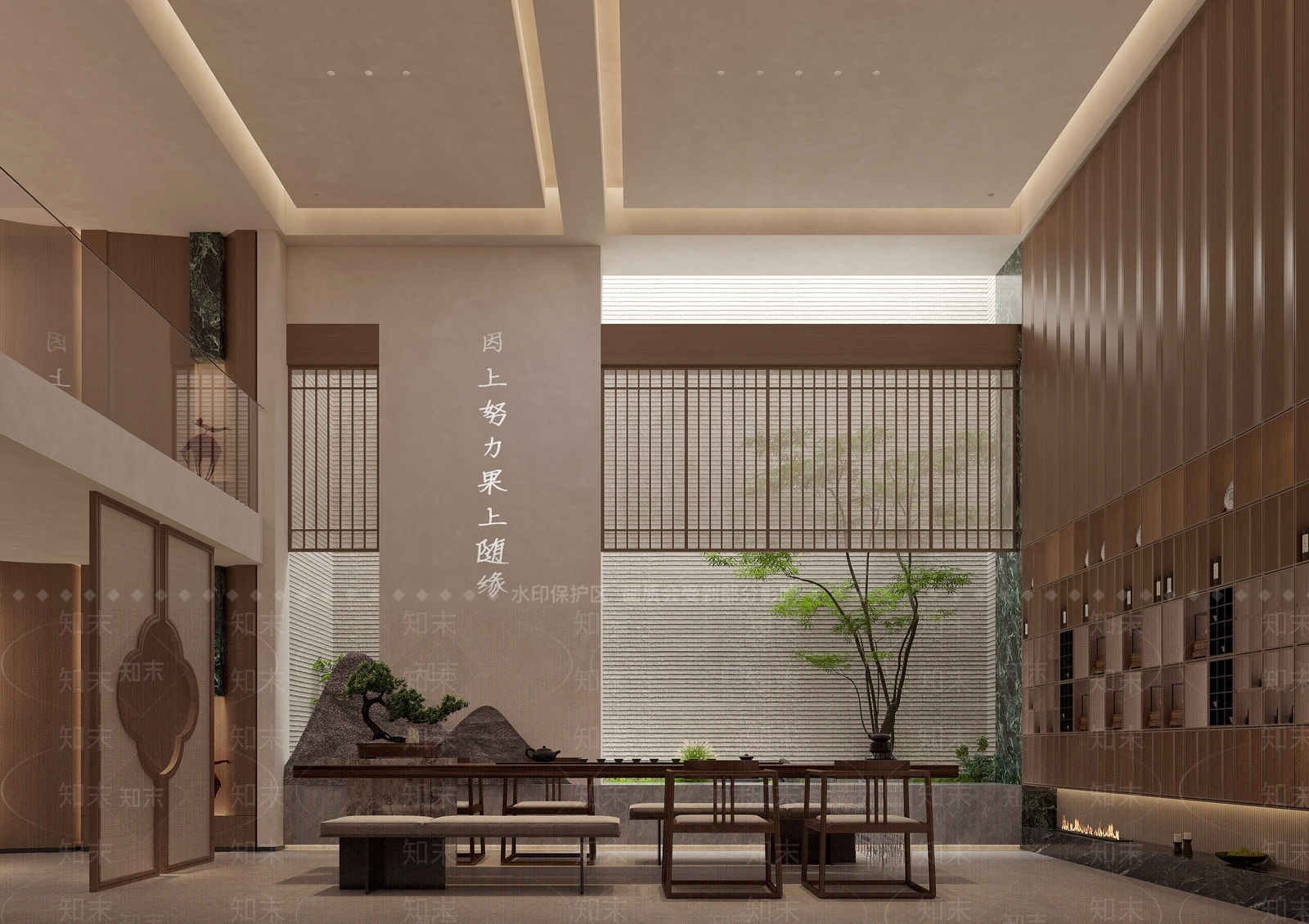 新中式茶馆3D模型下载【ID:1233535962】