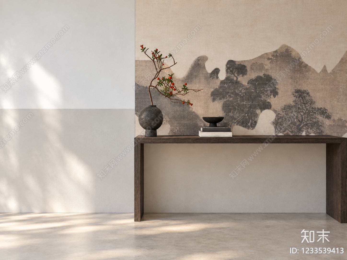 新中式条案SU模型下载【ID:1233539413】