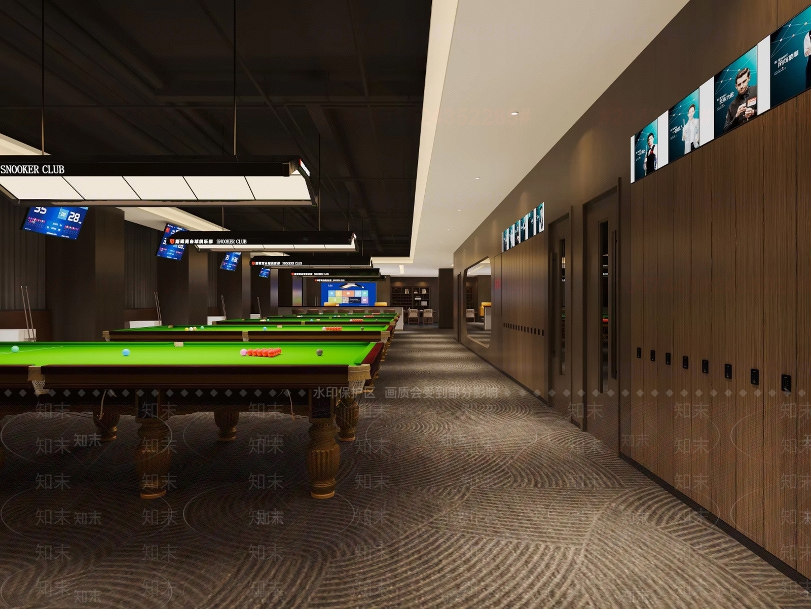 轻奢台球室3D模型下载【ID:1233544082】