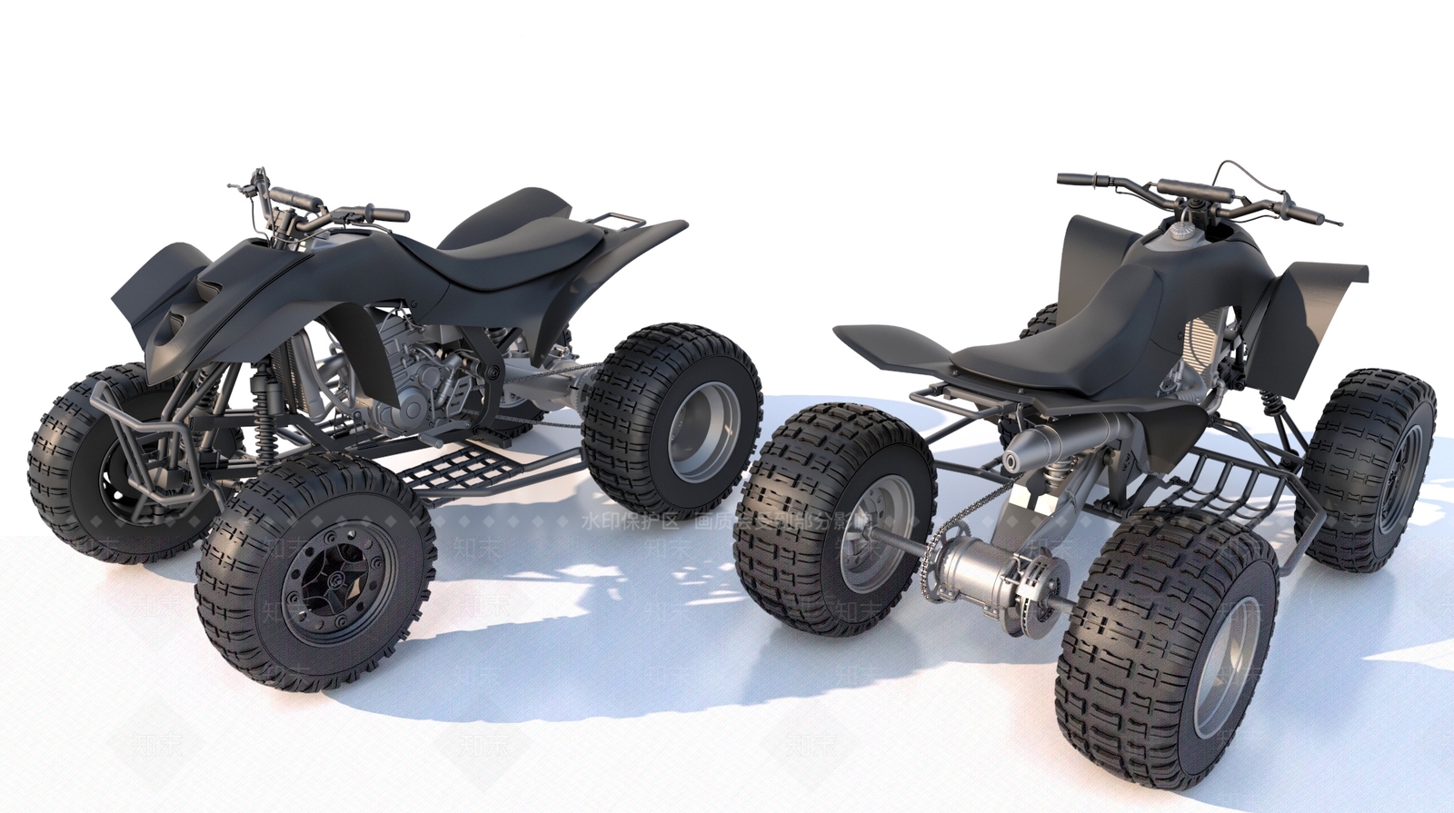摩托车3D模型渲染效果图