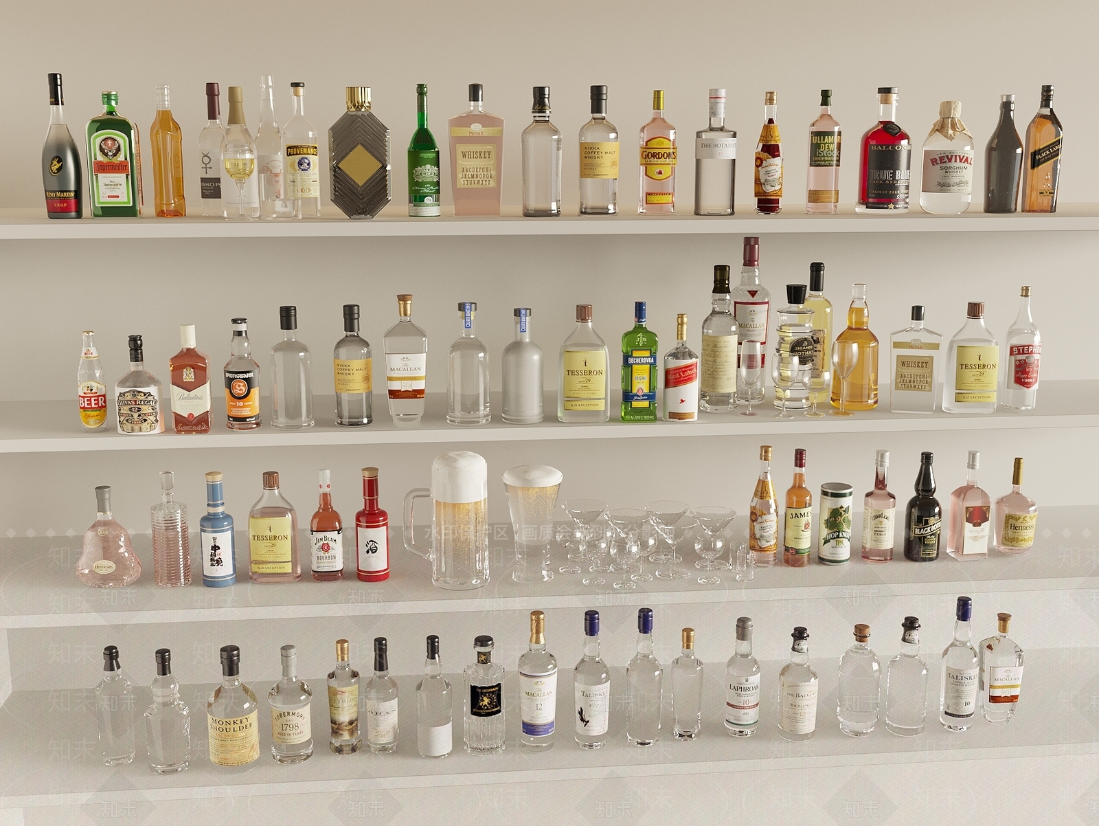 极简酒具SU模型下载【ID:1233555788】