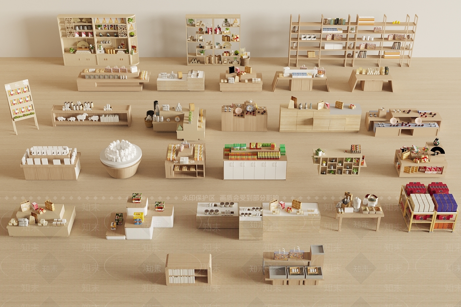 原木风文创展厅SU模型下载【ID:1233556427】