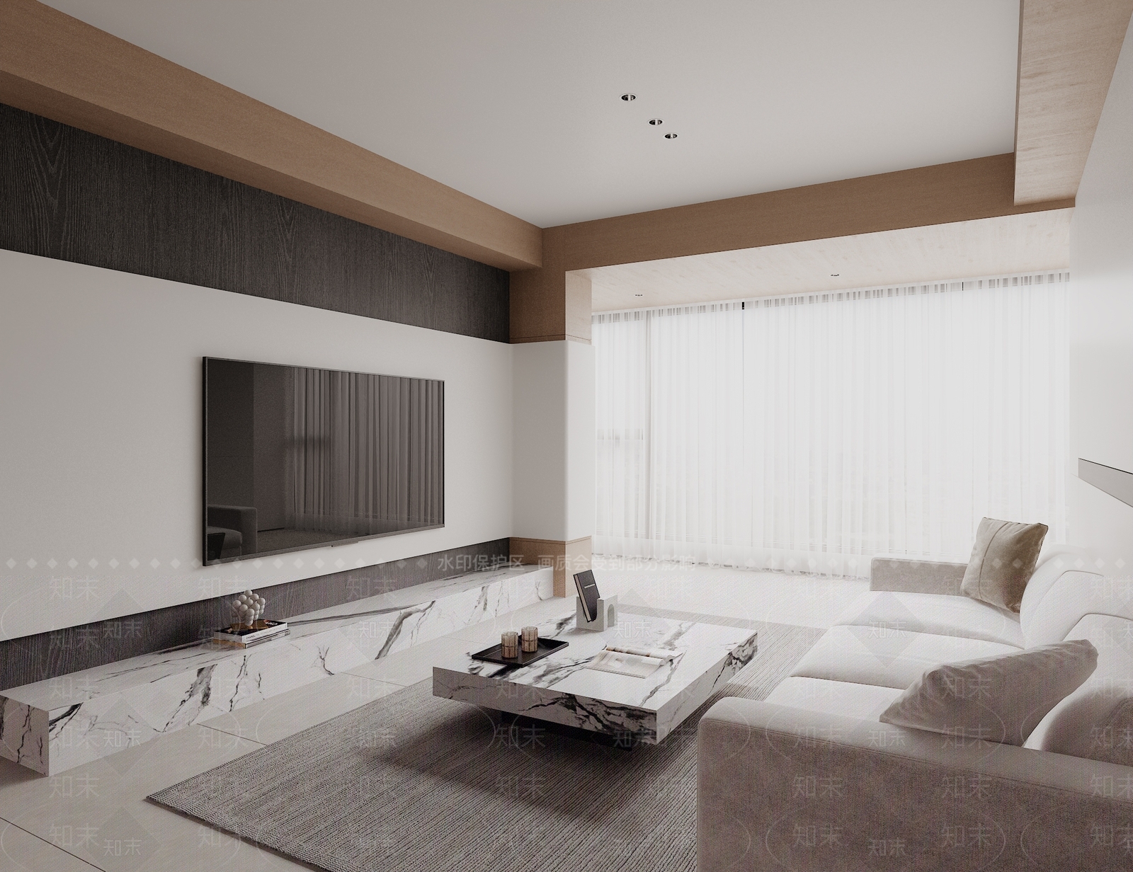 现代简约别墅客餐厅3D模型下载【ID:1233557609】