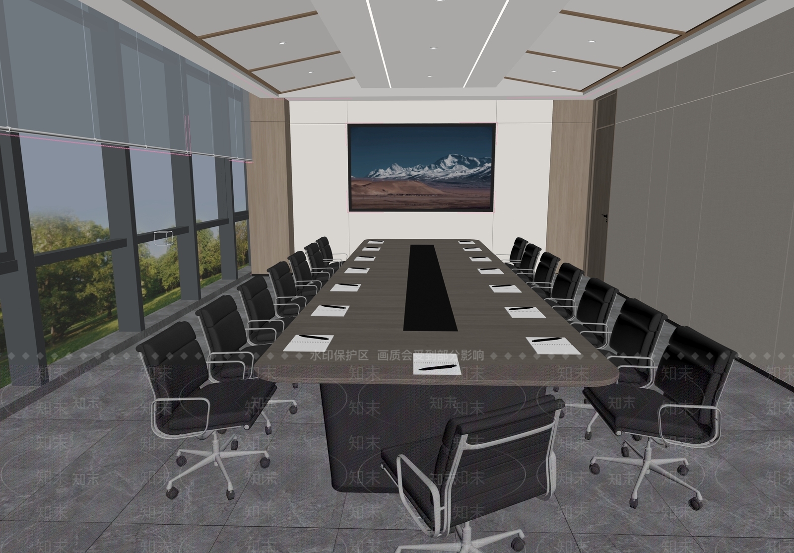 现代简约会议室3D模型下载【ID:1233560371】