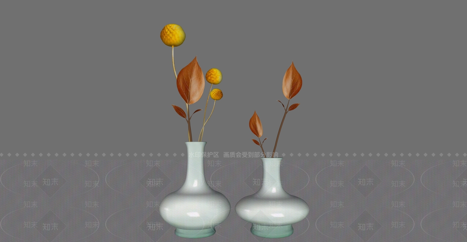 新中式花艺SU模型下载【ID:1233565761】