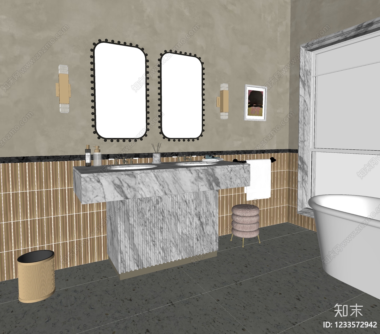 轻奢洗手台SU模型下载【ID:1233572942】