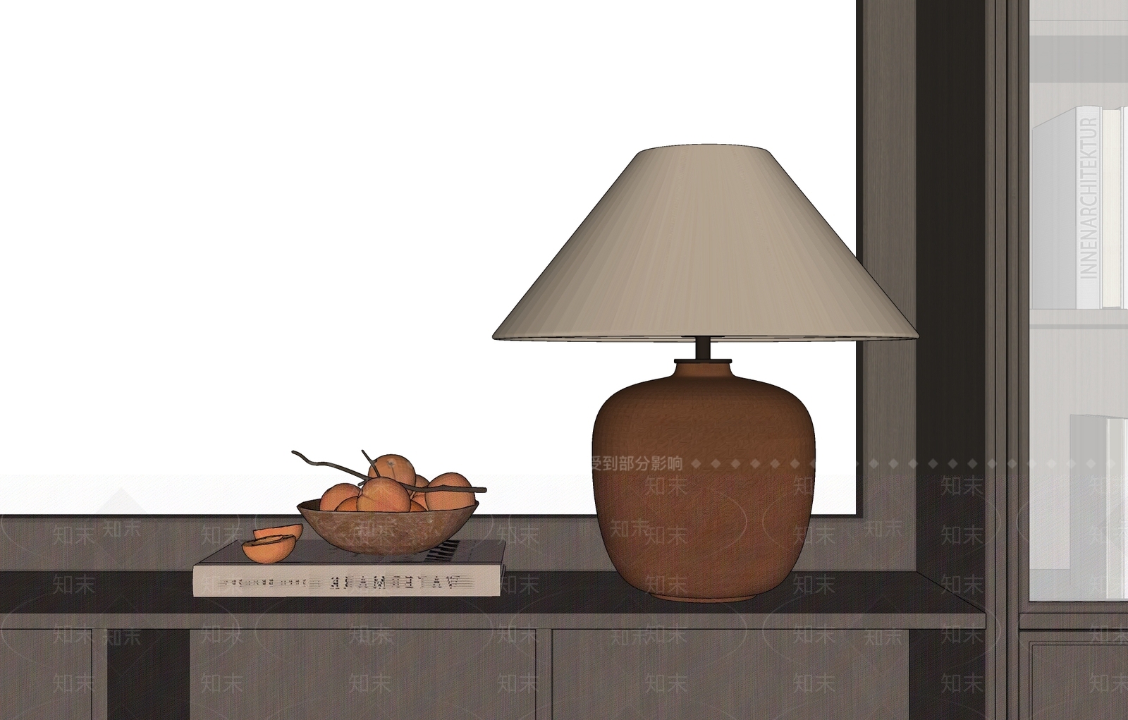 中古风台灯SU模型下载【ID:1233573950】