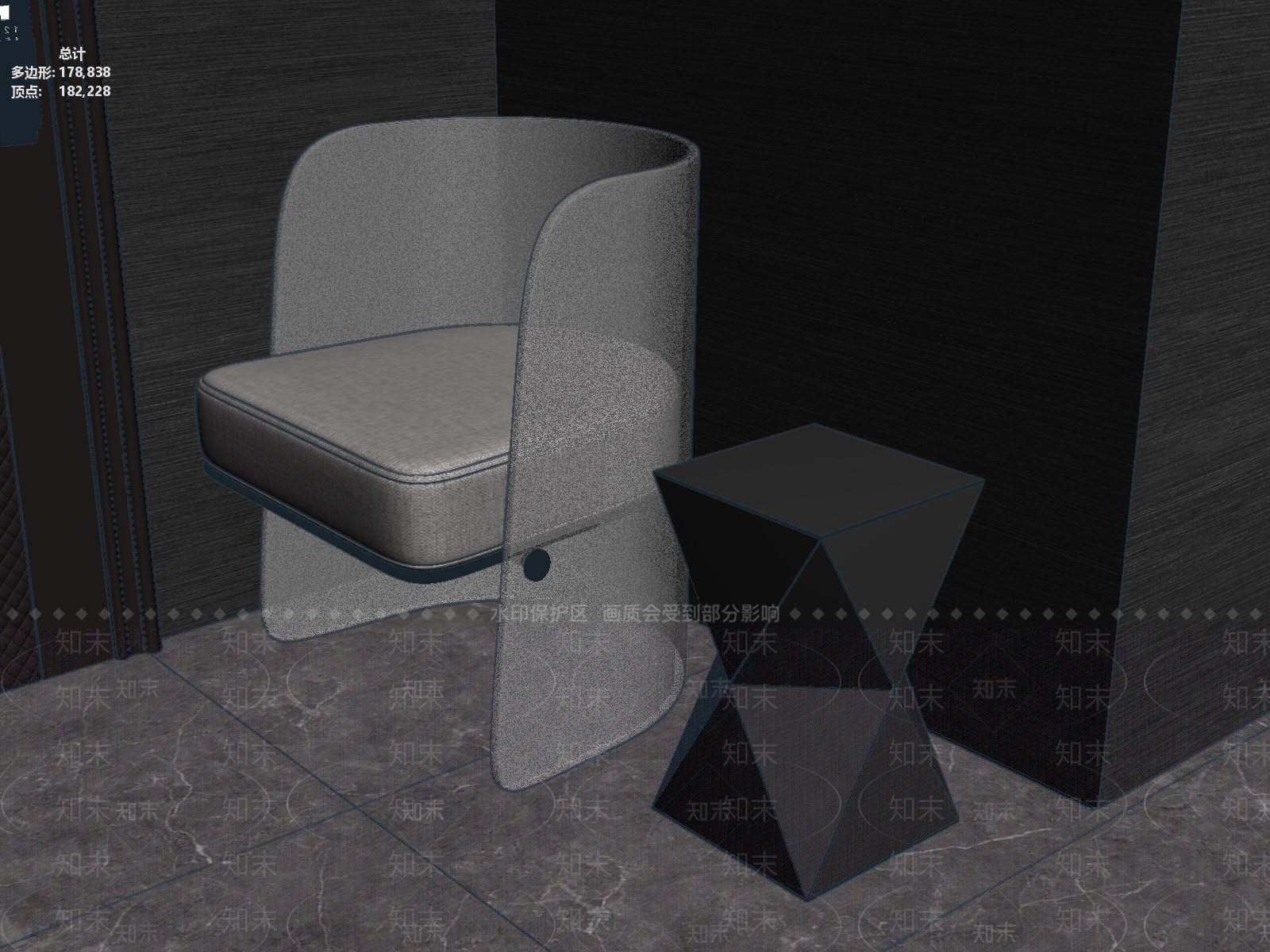 轻奢边几3D模型下载【ID:1233592621】