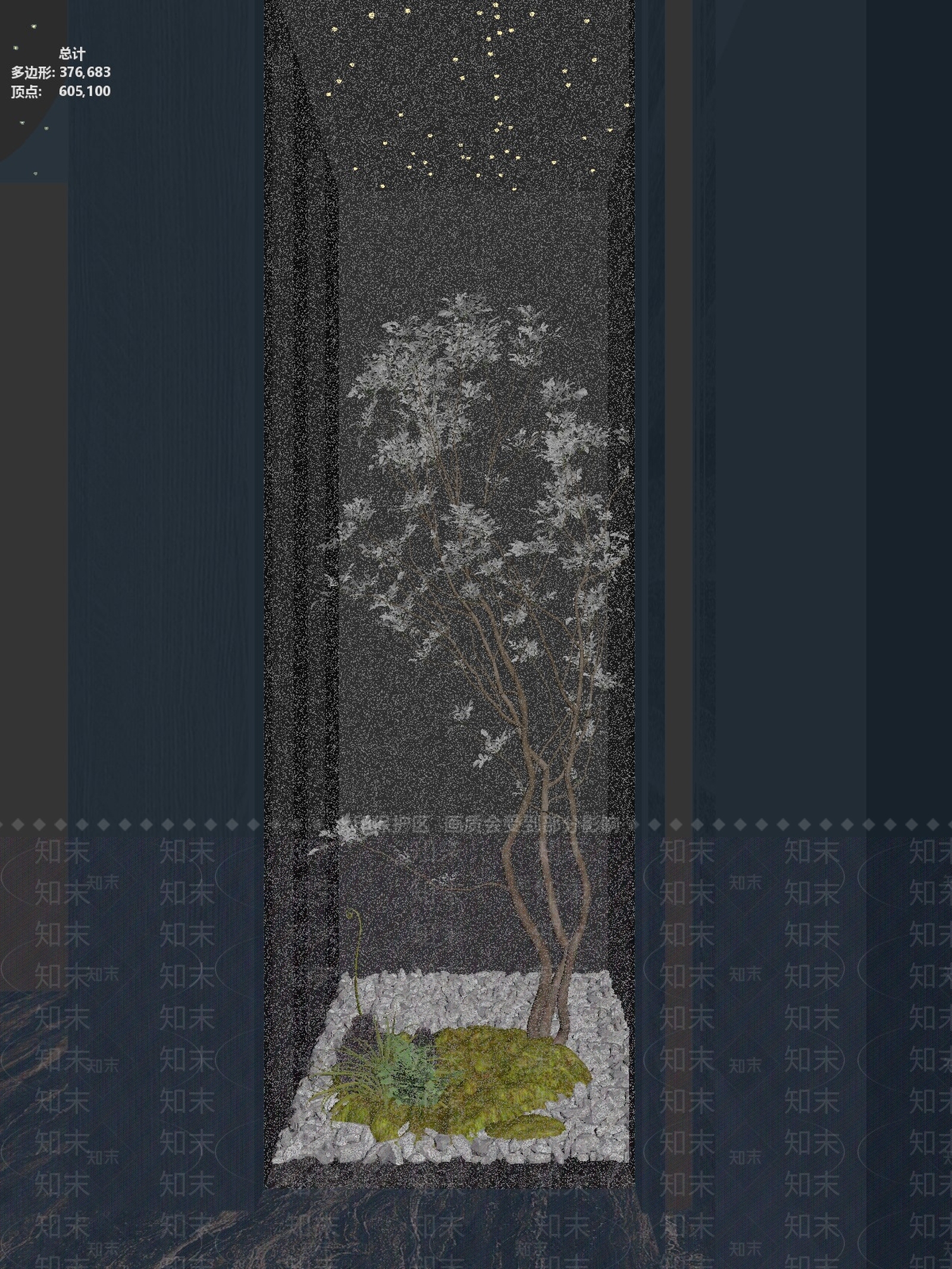 新中式室内景观3D模型下载【ID:1233594710】