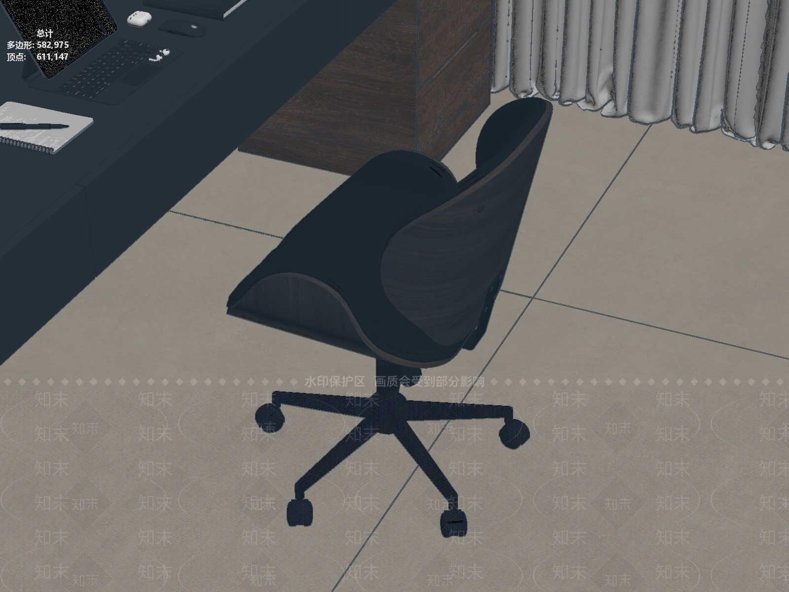 意式极简办公椅3D模型下载【ID:1233598738】
