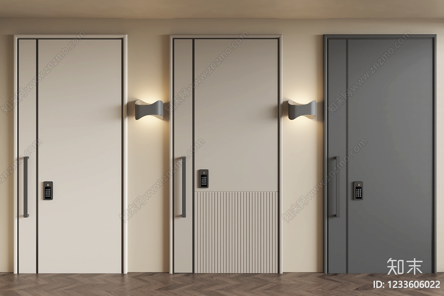 奶油风单开门SU模型下载【ID:1233606022】