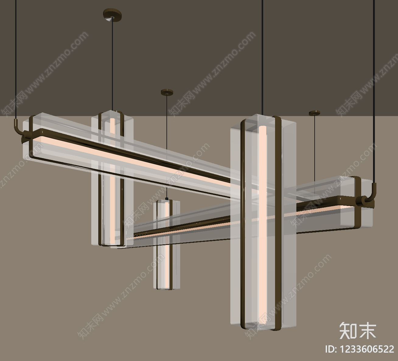 轻奢艺术吊灯SU模型下载【ID:1233606522】