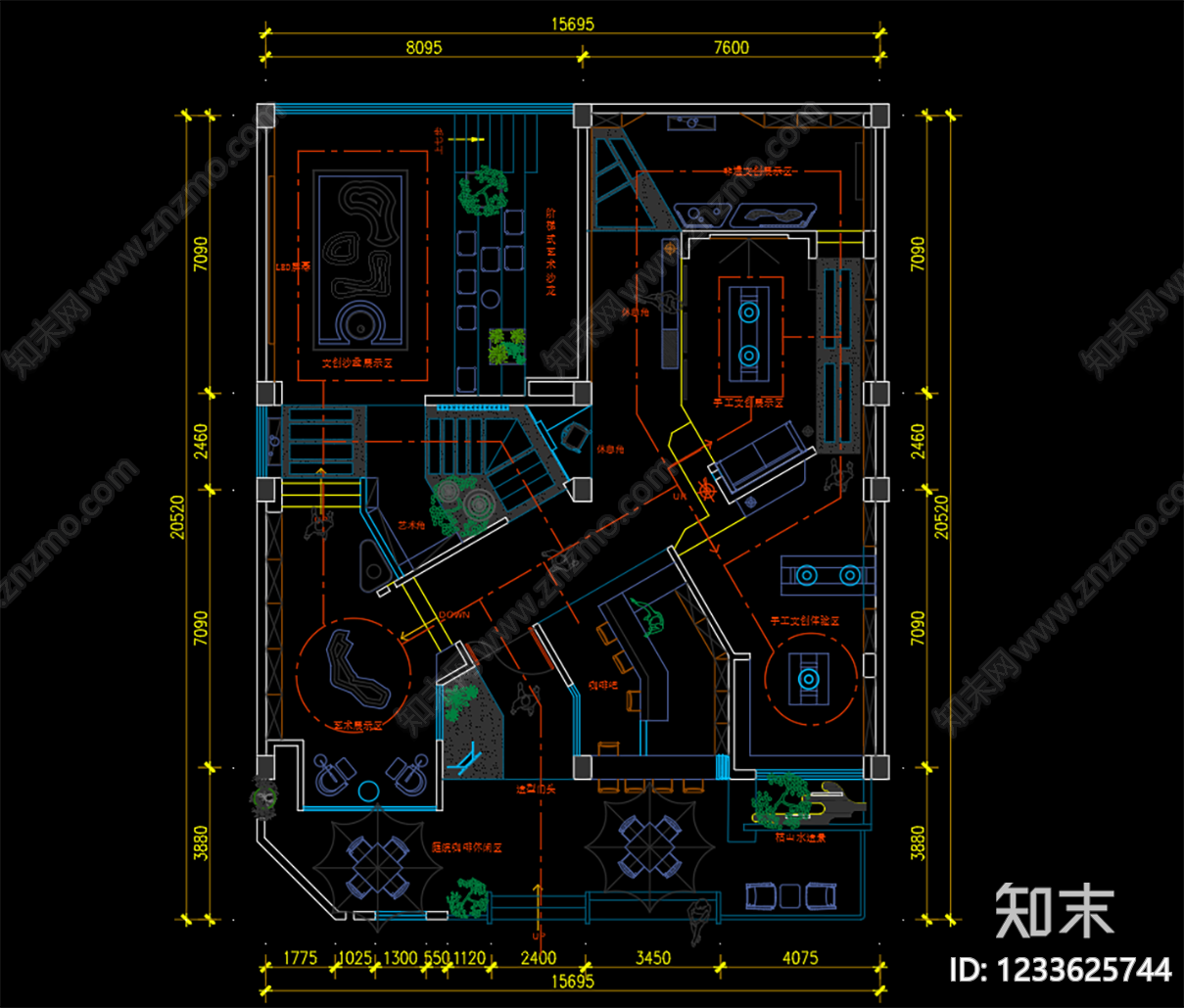 文化展厅cad施工图下载【ID:1233625744】
